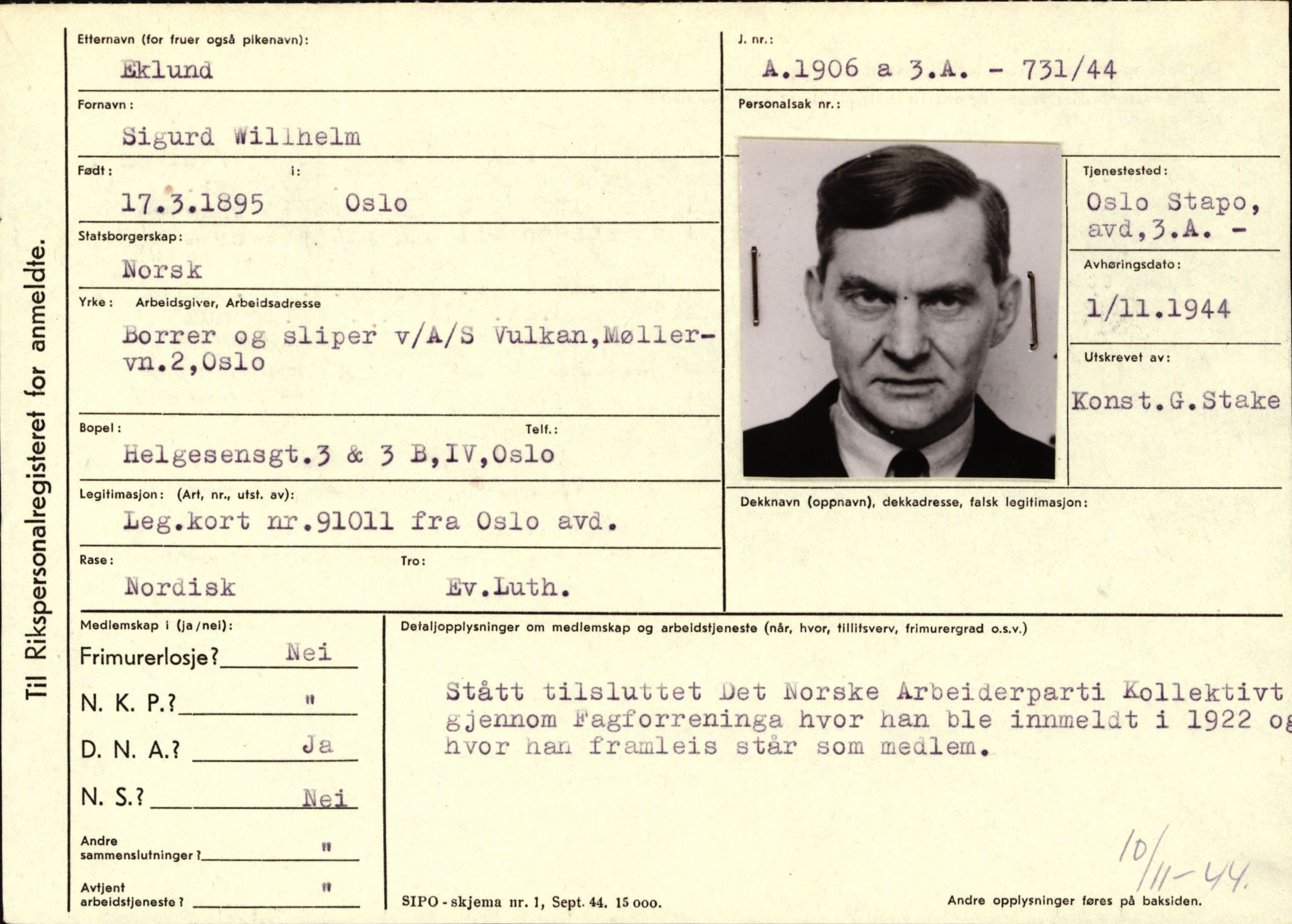 Statspolitiet - Hovedkontoret / Osloavdelingen, AV/RA-S-1329/C/Ca/L0004: Eid - funn av gjenstander	, 1943-1945, p. 457