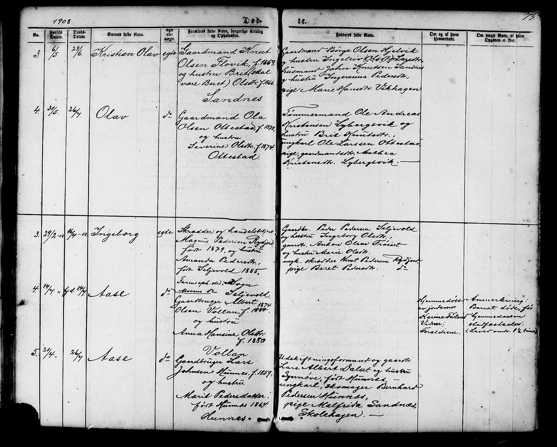 Ministerialprotokoller, klokkerbøker og fødselsregistre - Møre og Romsdal, SAT/A-1454/548/L0614: Parish register (copy) no. 548C02, 1867-1917, p. 73