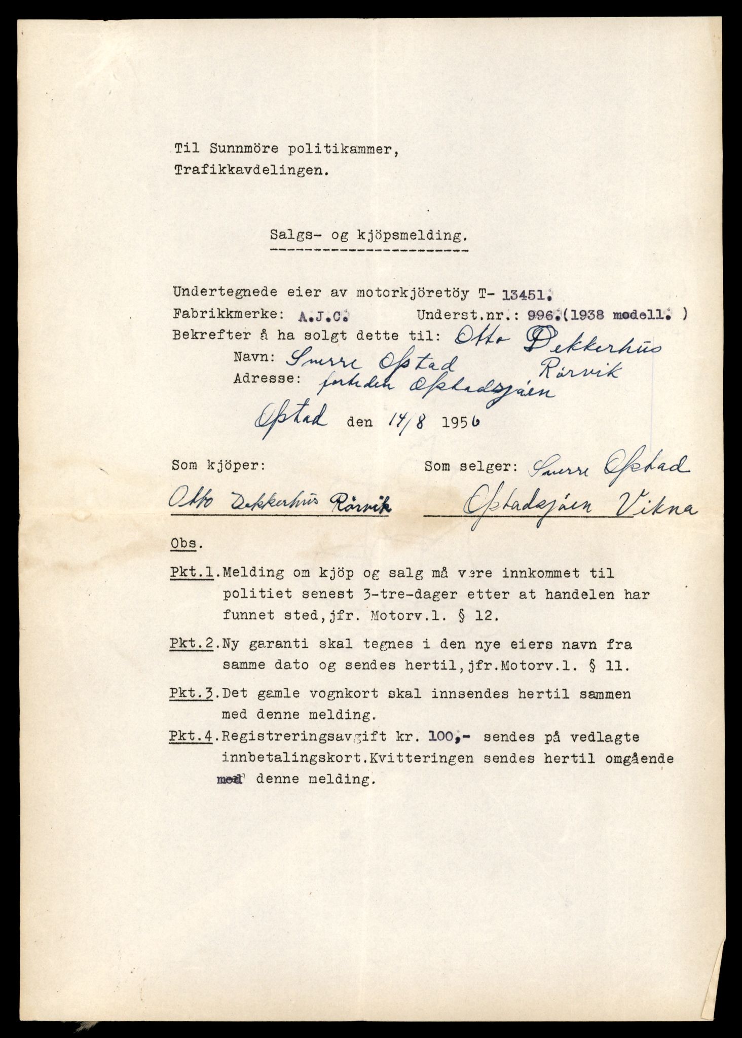 Møre og Romsdal vegkontor - Ålesund trafikkstasjon, AV/SAT-A-4099/F/Fe/L0039: Registreringskort for kjøretøy T 13361 - T 13530, 1927-1998, p. 1563