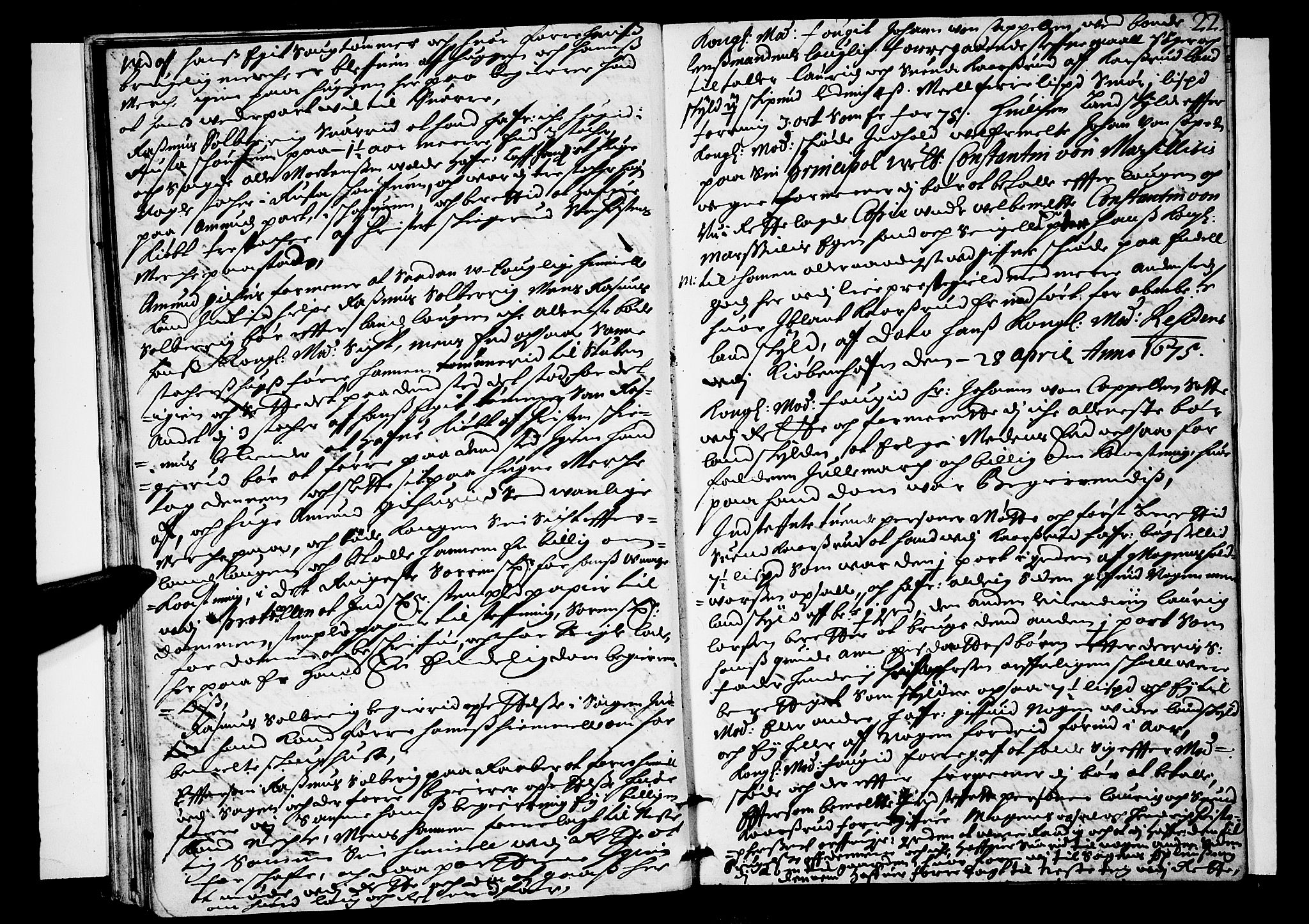 Lier, Røyken og Hurum sorenskriveri, AV/SAKO-A-89/F/Fa/L0017: Tingbok, 1676, p. 22
