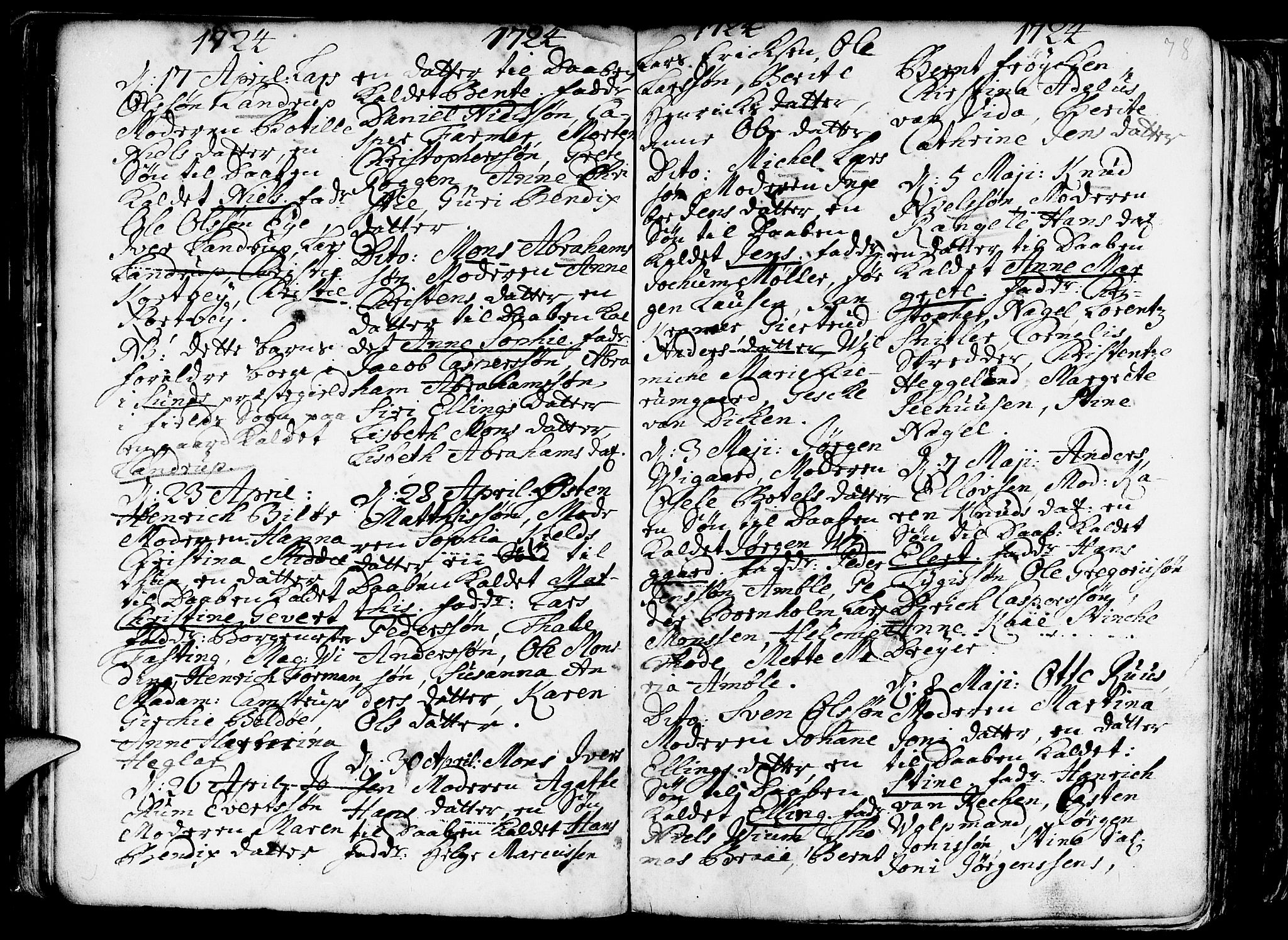 Nykirken Sokneprestembete, SAB/A-77101/H/Haa/L0003: Parish register (official) no. A 3, 1717-1764, p. 78