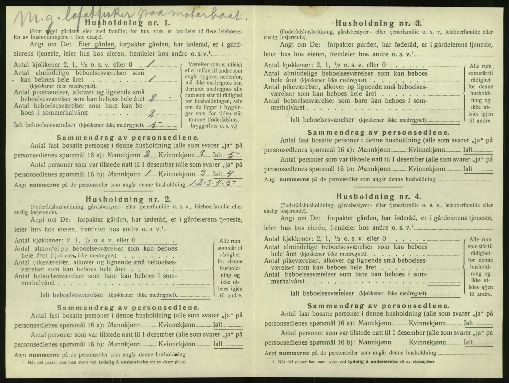 SAT, 1920 census for Tjøtta, 1920, p. 206