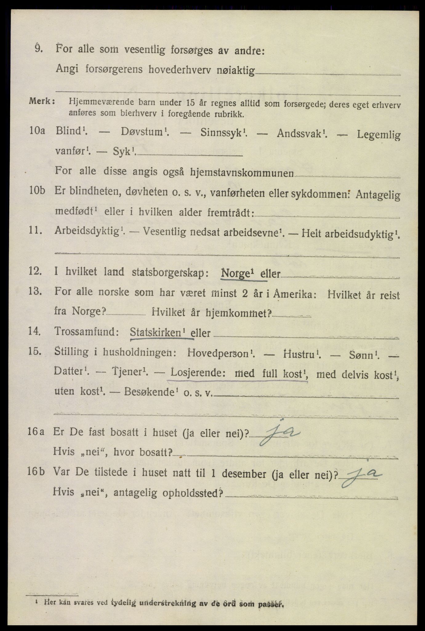 SAK, 1920 census for Hornnes, 1920, p. 1990