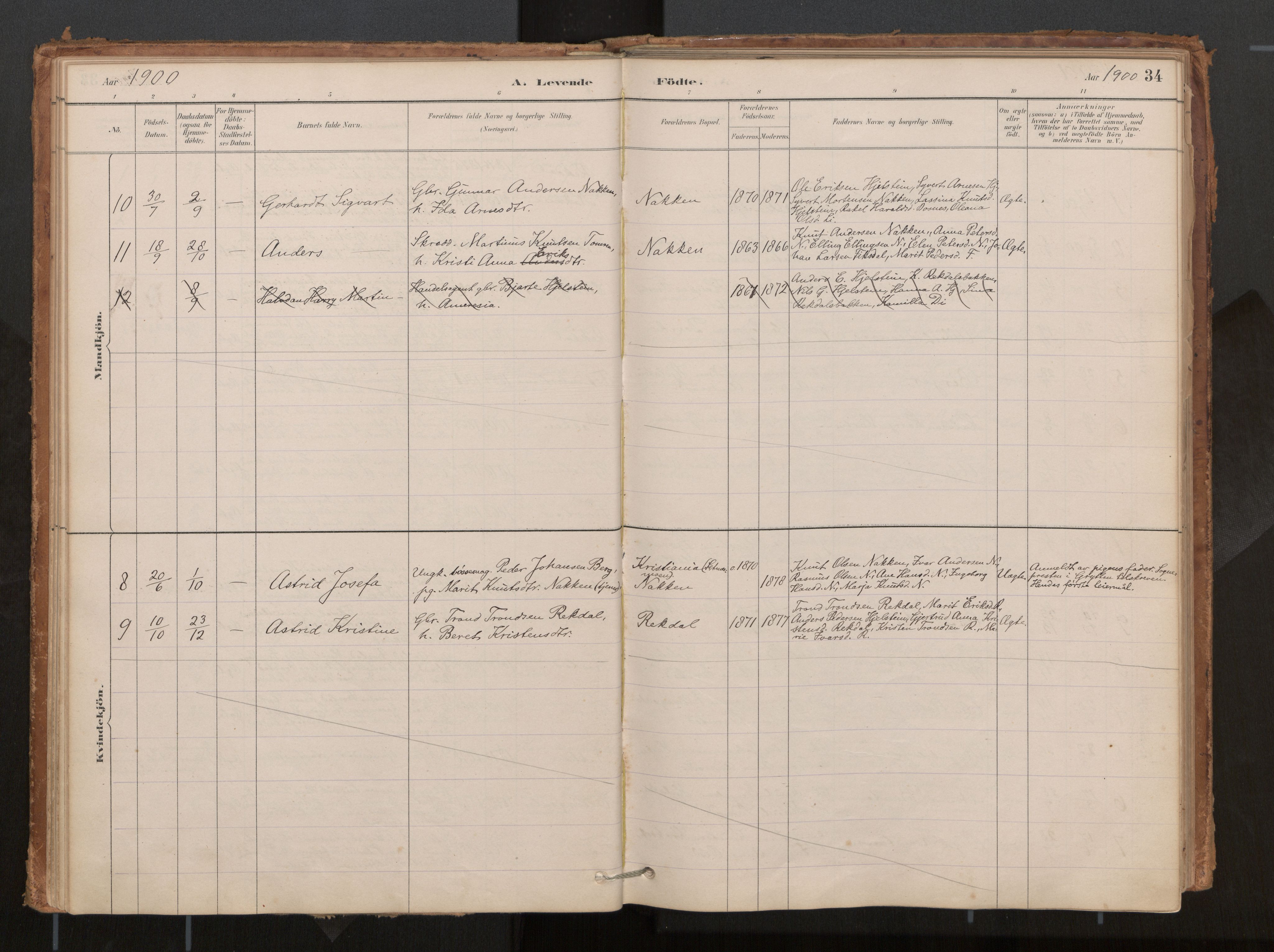 Ministerialprotokoller, klokkerbøker og fødselsregistre - Møre og Romsdal, AV/SAT-A-1454/540/L0540a: Parish register (official) no. 540A02, 1884-1908, p. 34