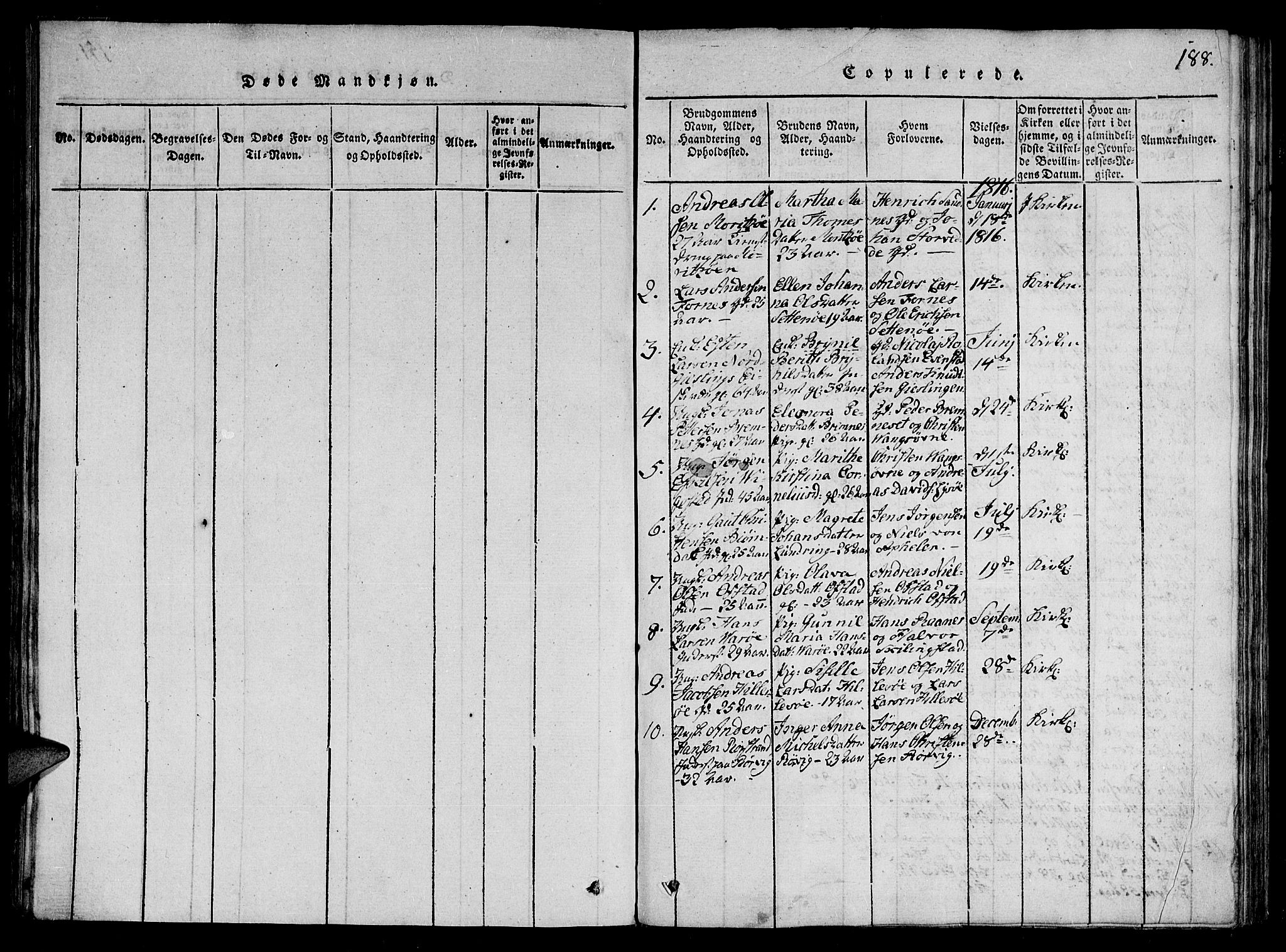 Ministerialprotokoller, klokkerbøker og fødselsregistre - Nord-Trøndelag, SAT/A-1458/784/L0667: Parish register (official) no. 784A03 /1, 1816-1829, p. 188