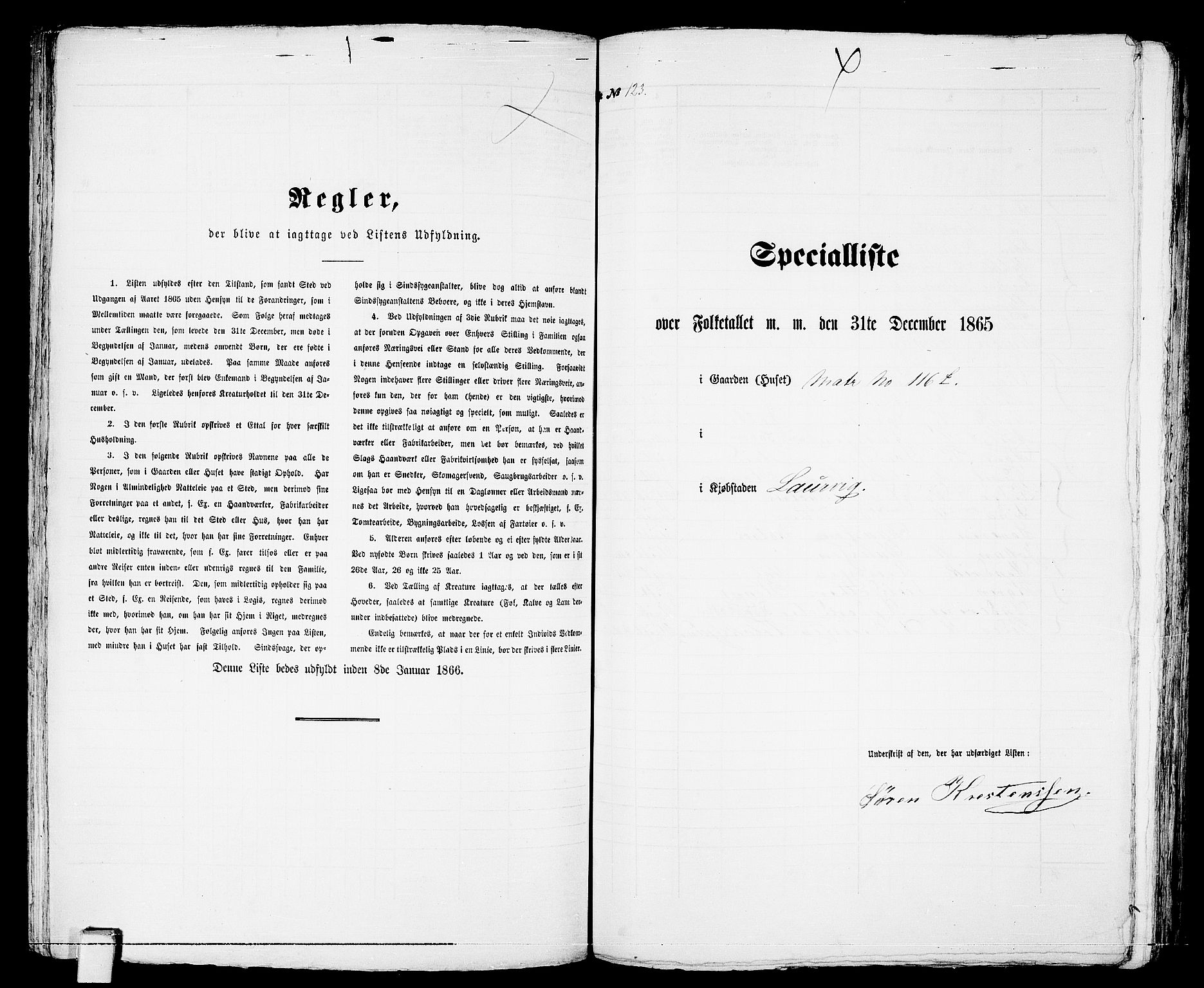 RA, 1865 census for Larvik, 1865, p. 259