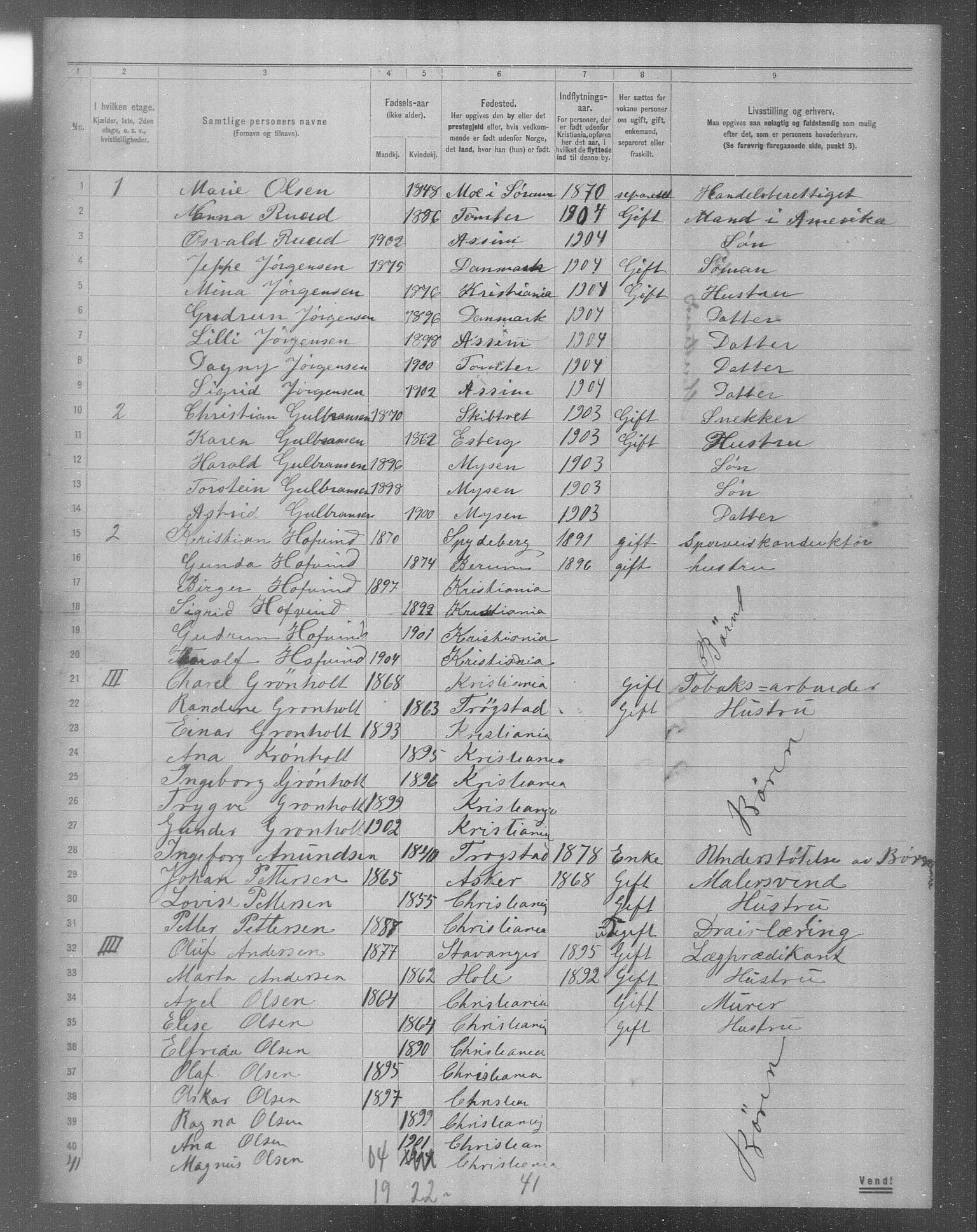 OBA, Municipal Census 1904 for Kristiania, 1904, p. 12449