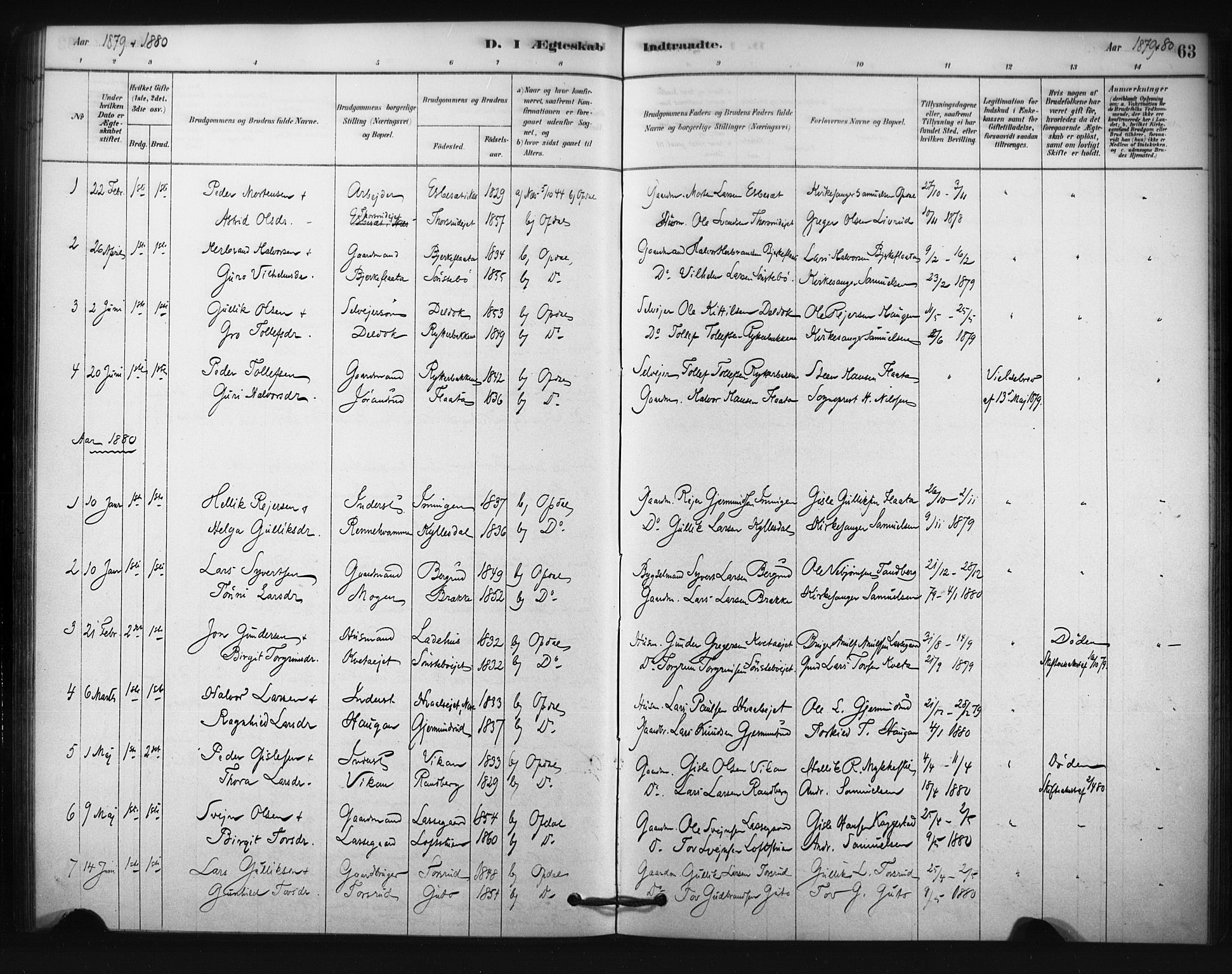 Nore kirkebøker, SAKO/A-238/F/Fc/L0003: Parish register (official) no. III 3, 1878-1884, p. 63