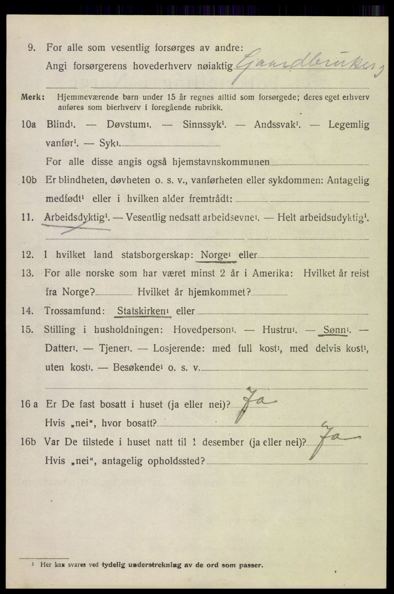 SAH, 1920 census for Nord-Fron, 1920, p. 2391