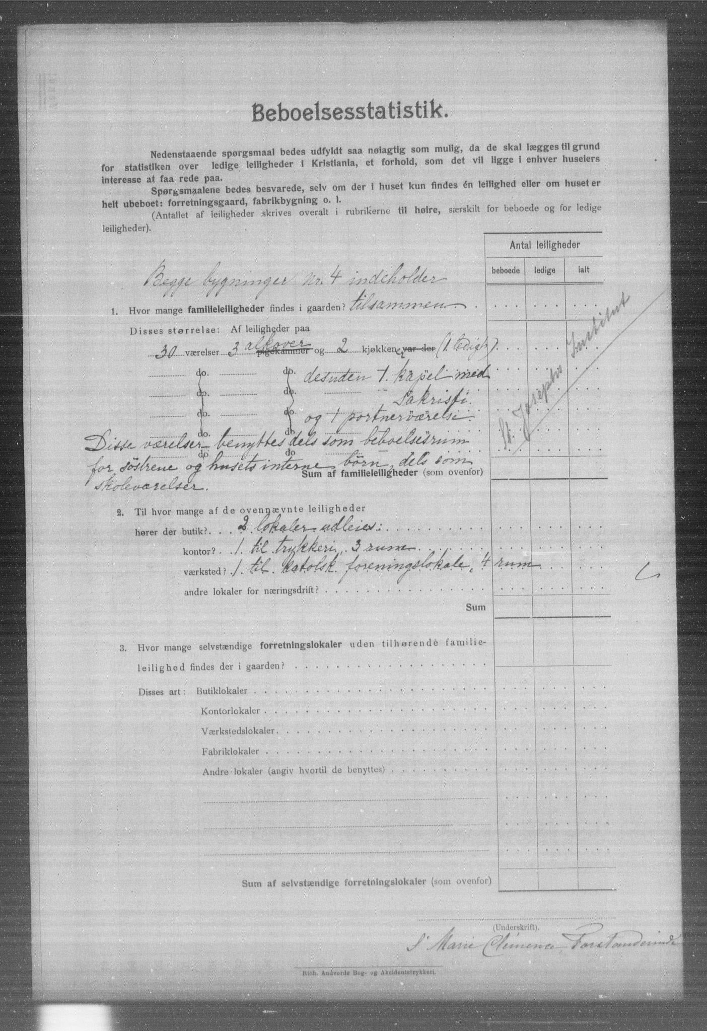 OBA, Municipal Census 1904 for Kristiania, 1904, p. 301