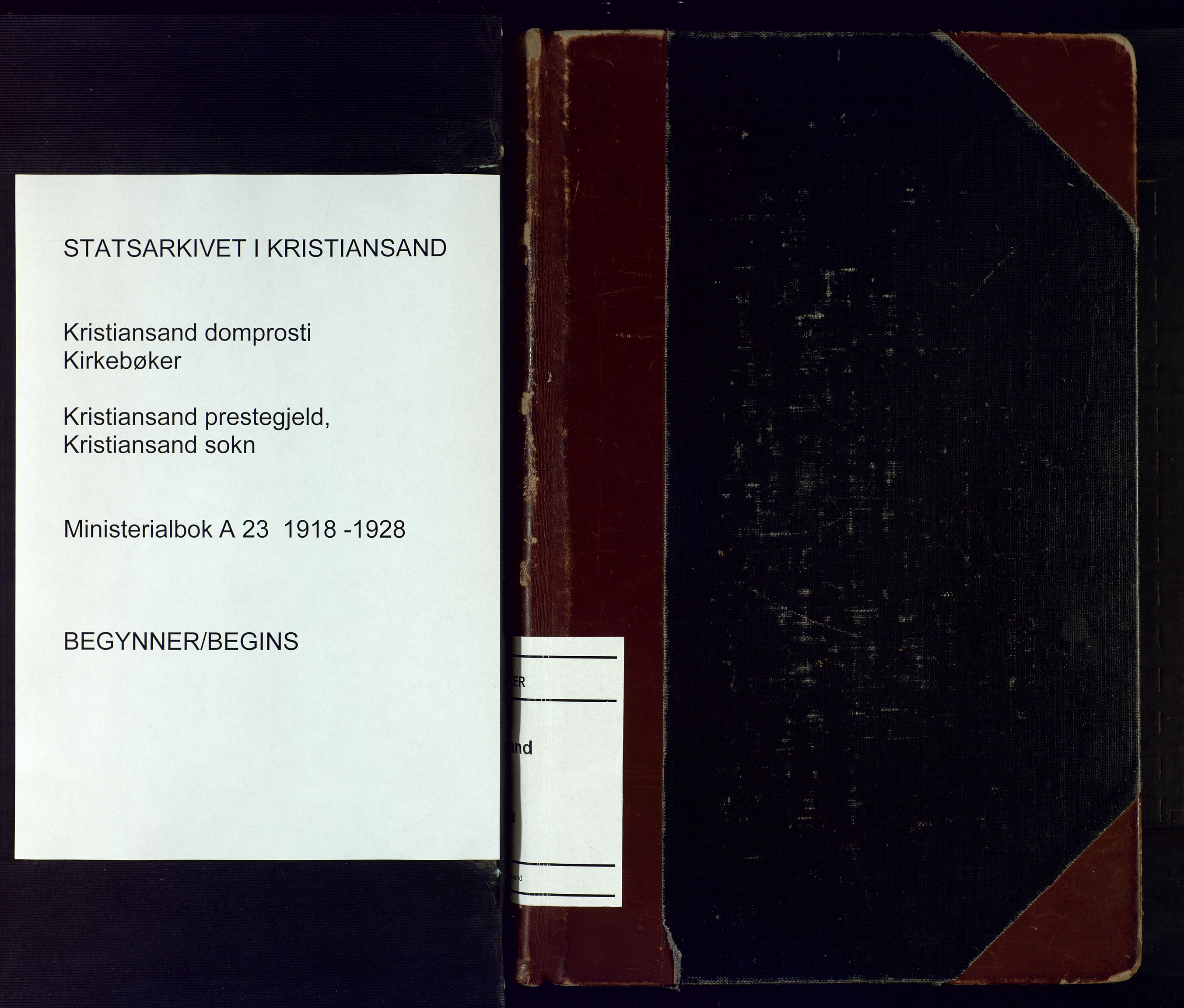 Kristiansand domprosti, SAK/1112-0006/F/Fa/L0024: Parish register (official) no. A 23, 1918-1928