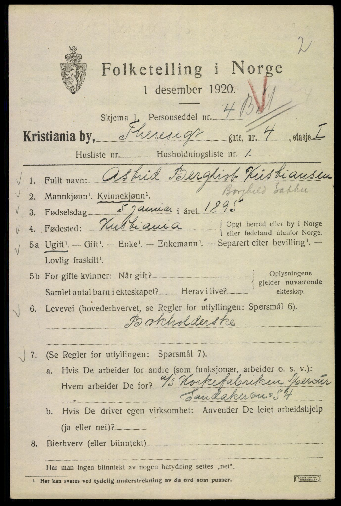 SAO, 1920 census for Kristiania, 1920, p. 566073