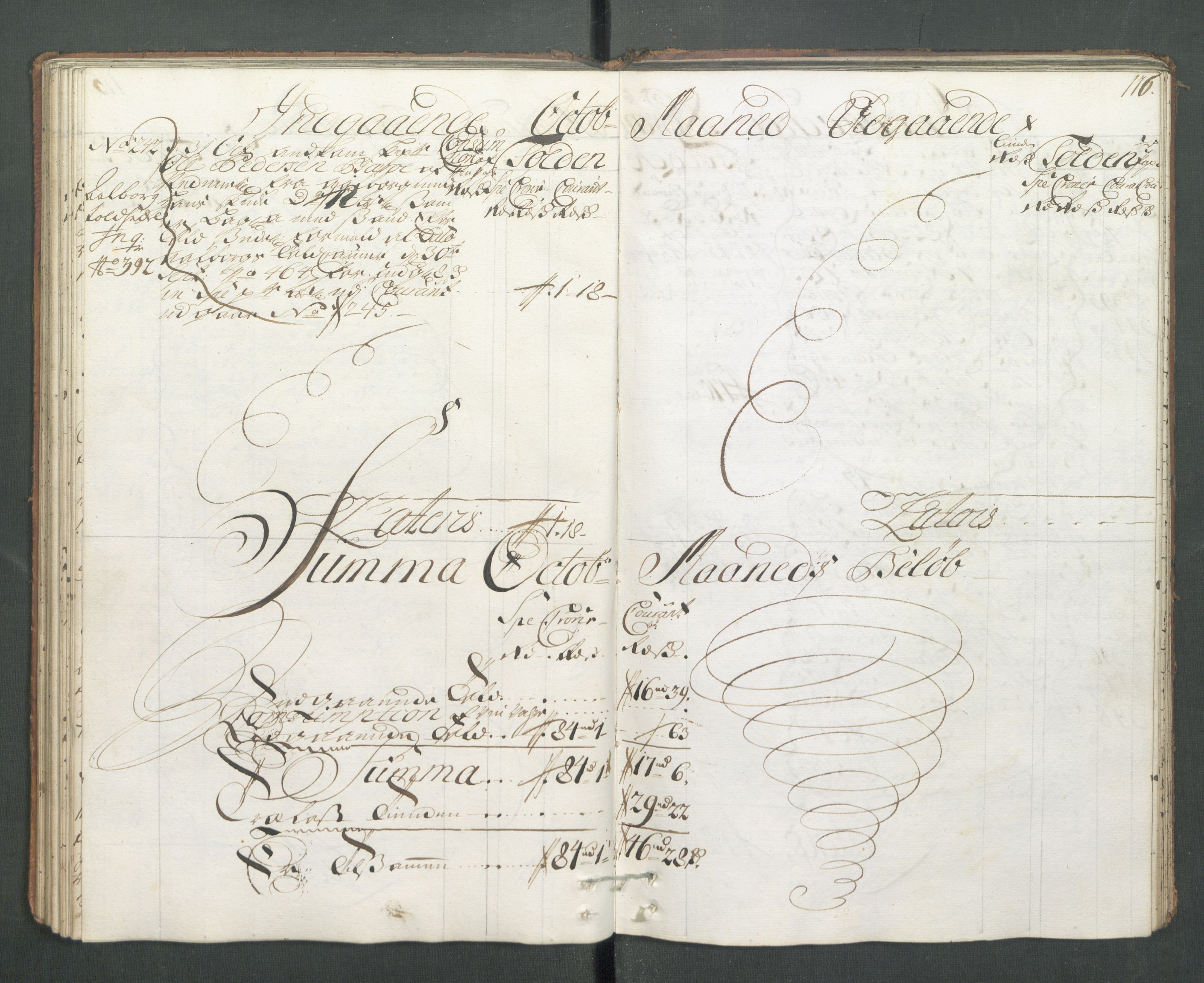 Generaltollkammeret, tollregnskaper, AV/RA-EA-5490/R14/L0013/0001: Tollregnskaper Øster-Risør / Hovedtollbok, 1733, p. 115b-116a