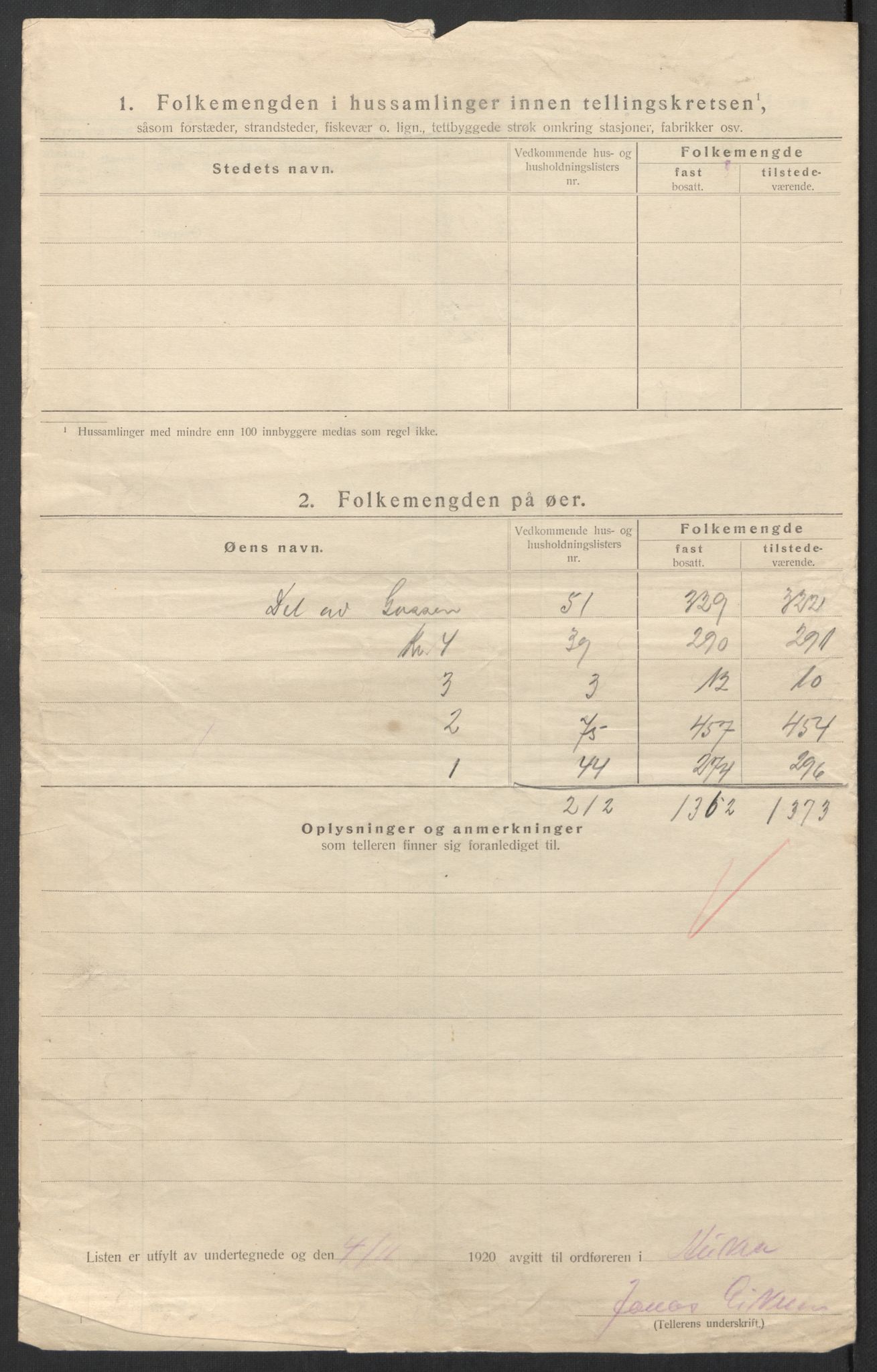 SAT, 1920 census for Aukra, 1920, p. 21