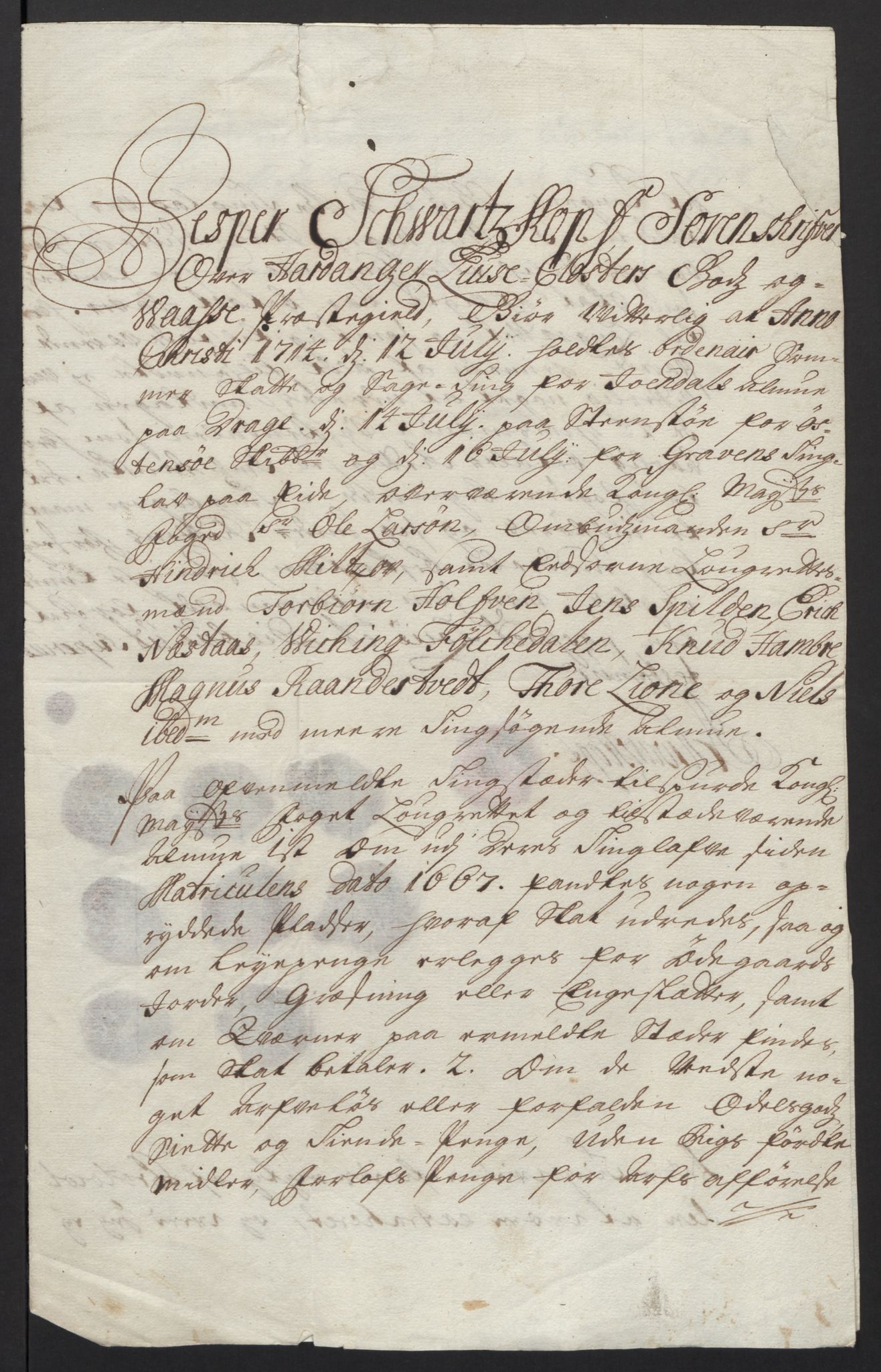 Rentekammeret inntil 1814, Reviderte regnskaper, Fogderegnskap, AV/RA-EA-4092/R48/L2989: Fogderegnskap Sunnhordland og Hardanger, 1713, p. 470