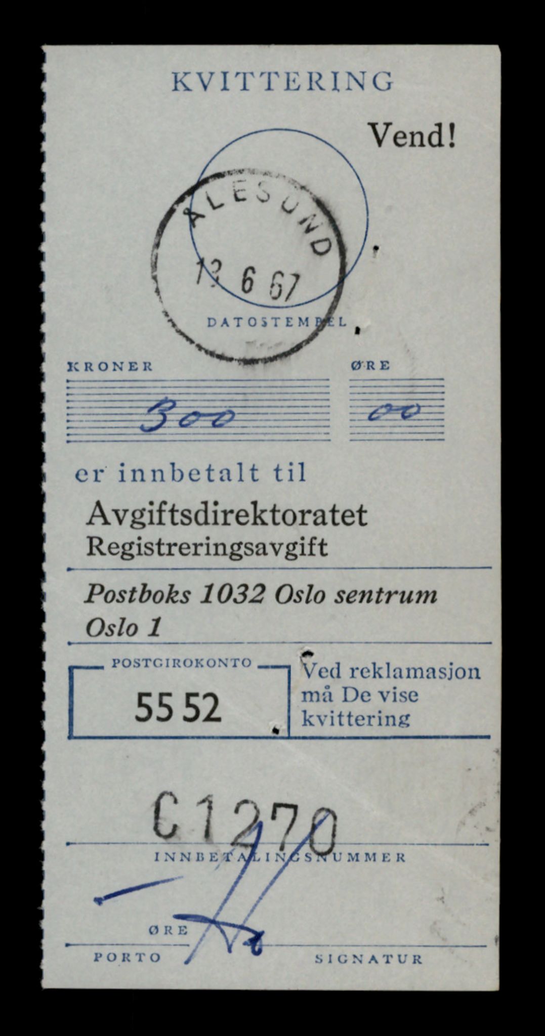 Møre og Romsdal vegkontor - Ålesund trafikkstasjon, SAT/A-4099/F/Fe/L0003: Registreringskort for kjøretøy T 232 - T 340, 1927-1998, p. 3014