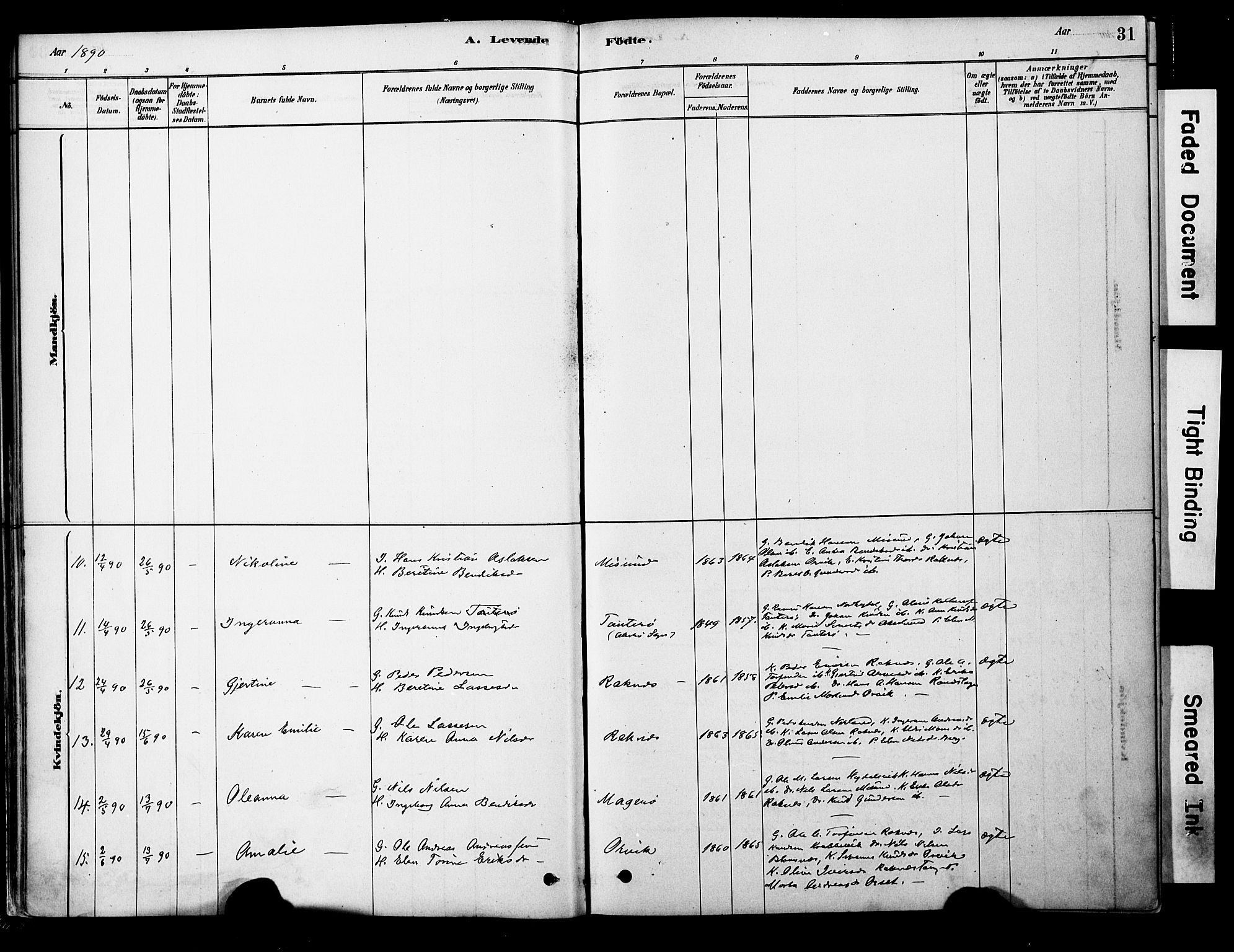 Ministerialprotokoller, klokkerbøker og fødselsregistre - Møre og Romsdal, AV/SAT-A-1454/563/L0736: Parish register (official) no. 563A01, 1878-1903, p. 31