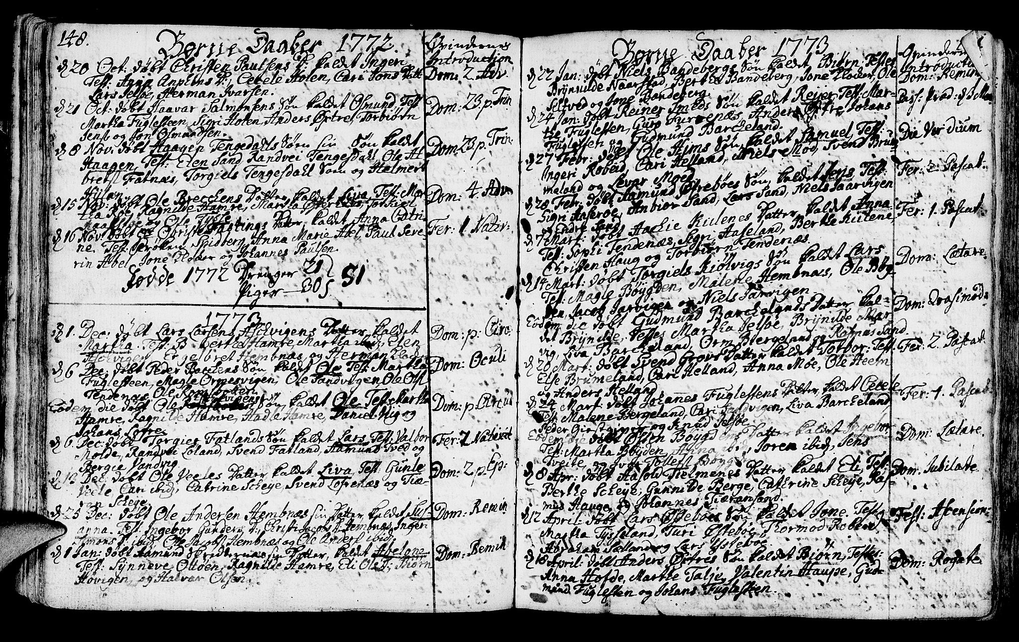 Jelsa sokneprestkontor, AV/SAST-A-101842/01/IV: Parish register (official) no. A 3, 1768-1796, p. 148-149