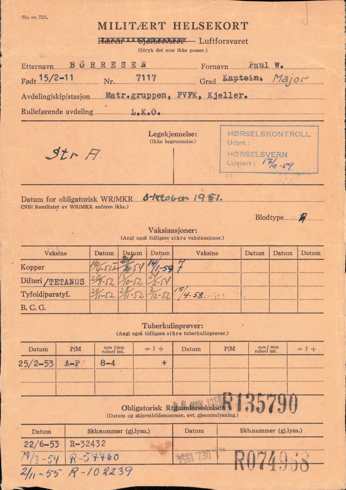 Forsvaret, Rygge hovedflystasjon, AV/RA-RAFA-2298/P/Pd/L0023: Astrup, Hans Rasmus - Hvam, Hans Einar - f. 1911, 1911, p. 75