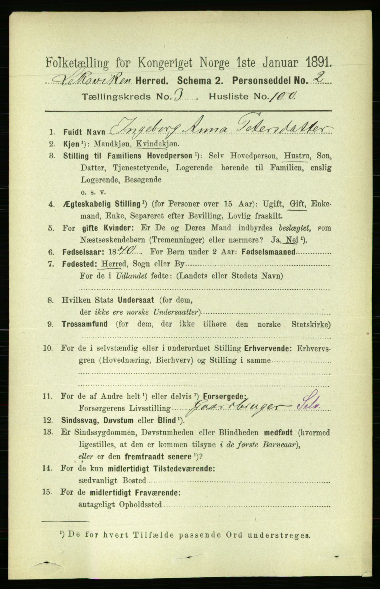 RA, 1891 census for 1718 Leksvik, 1891, p. 1797