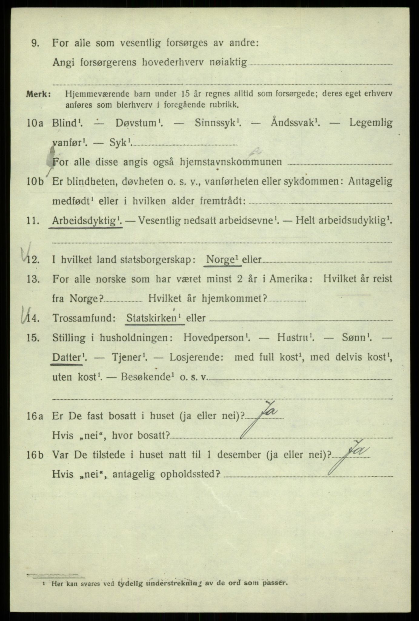 SAB, 1920 census for Bergen, 1920, p. 64347