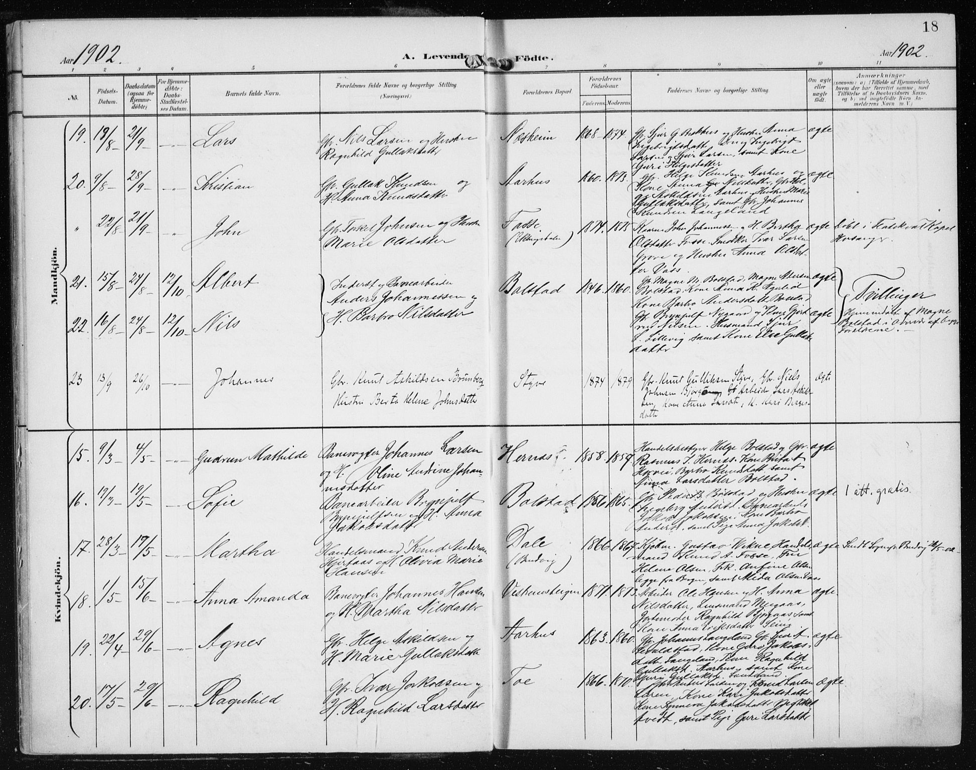 Evanger sokneprestembete, AV/SAB-A-99924: Parish register (official) no. A  3, 1900-1930, p. 18