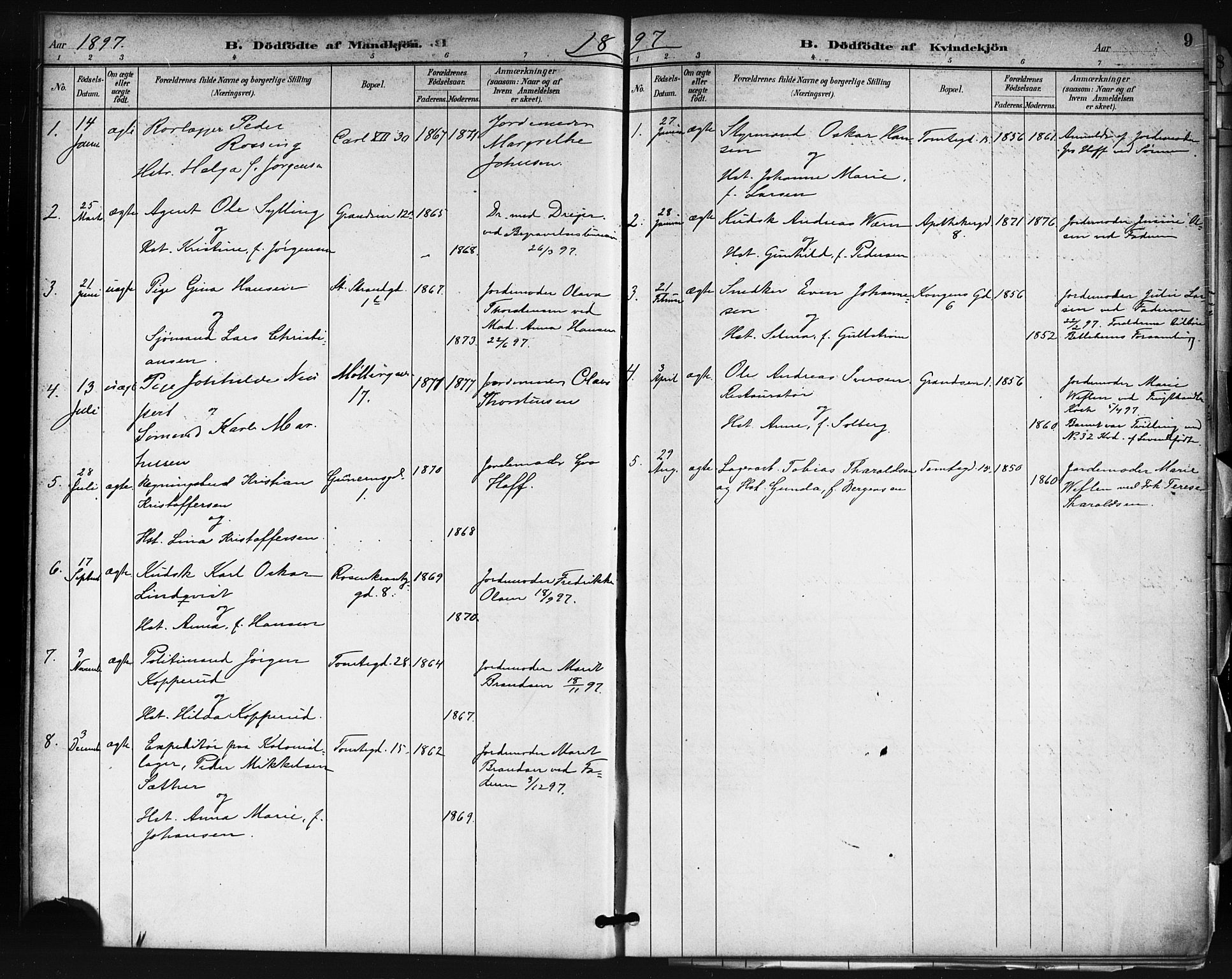 Oslo domkirke Kirkebøker, SAO/A-10752/F/Fa/L0035: Parish register (official) no. 35, 1885-1901, p. 9