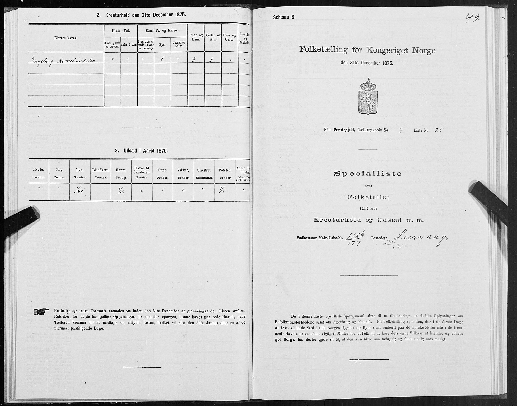 SAT, 1875 census for 1573P Edøy, 1875, p. 4049