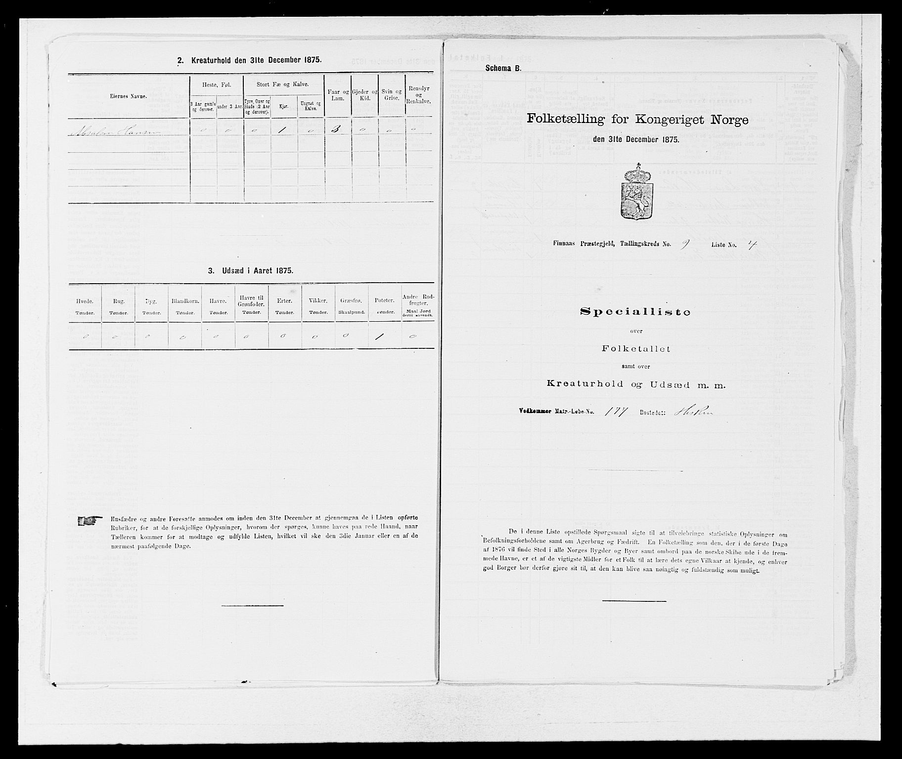 SAB, 1875 census for 1218P Finnås, 1875, p. 981