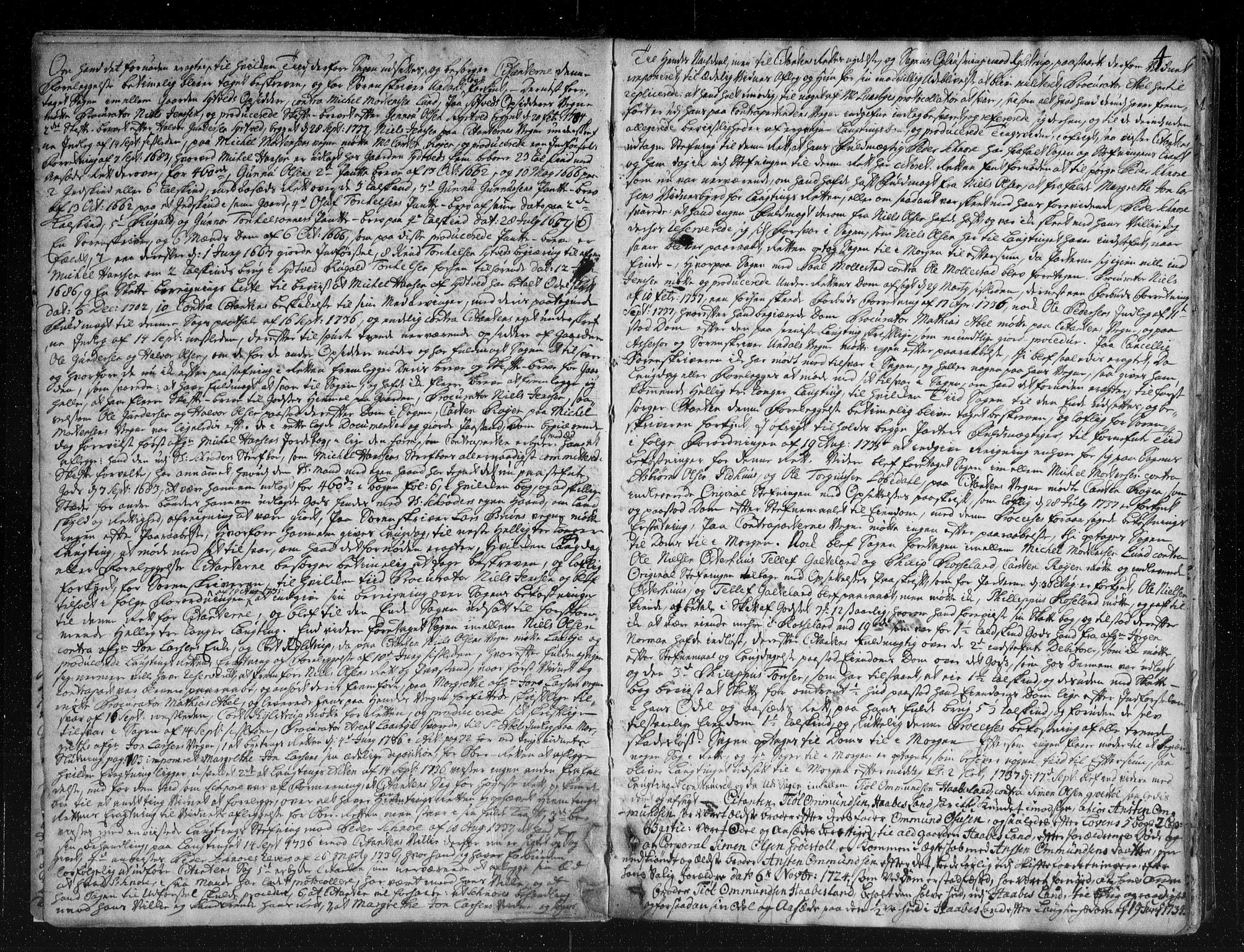 Kristiansand lagdømme, AV/SAK-1232-0001/F/Fb/L0005: Tingbok med register, 1737-1744, p. 3b-4a