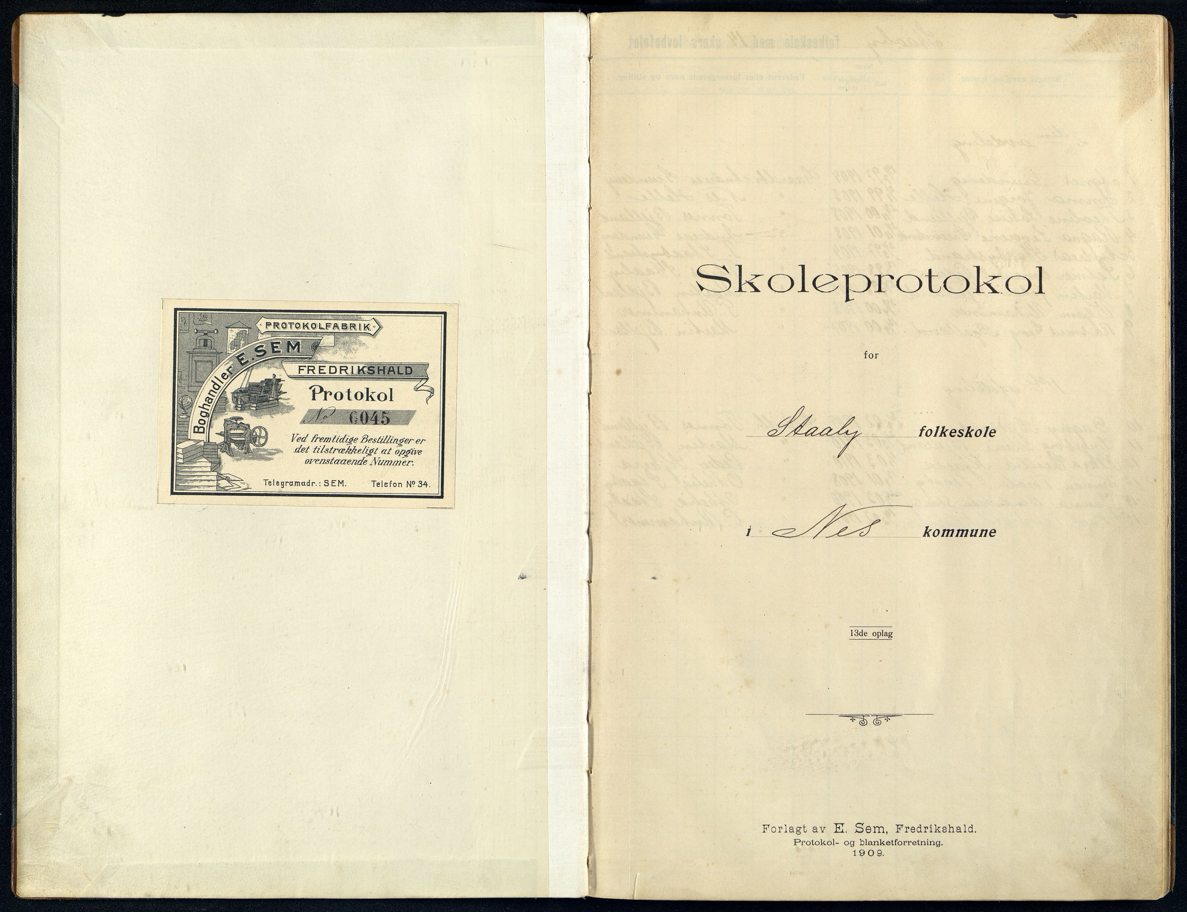 Nes kommune - Ståby Skole, ARKSOR/1004NE555/H/L0001: Skoleprotokoll, 1910-1931