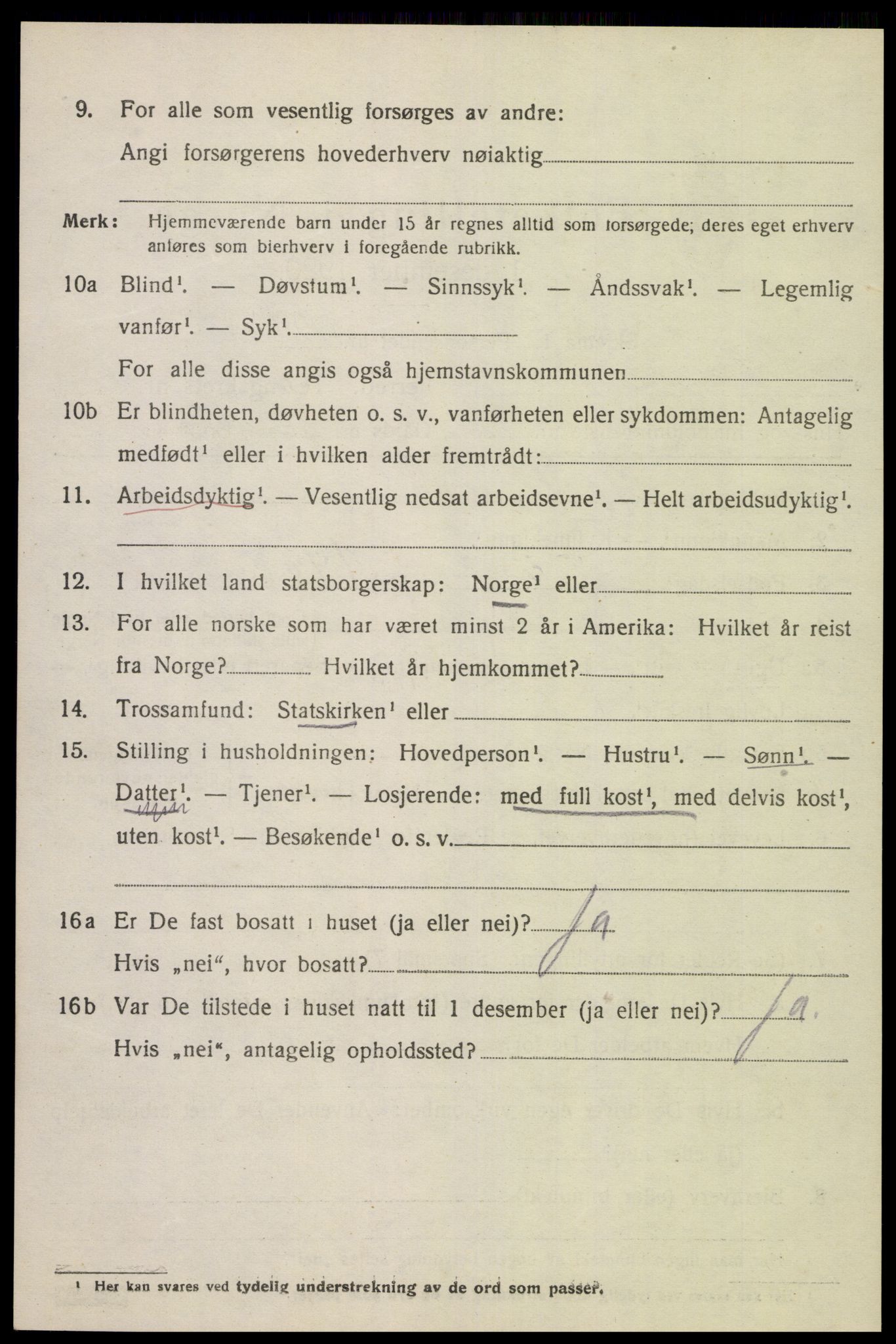 SAK, 1920 census for Åseral, 1920, p. 1997