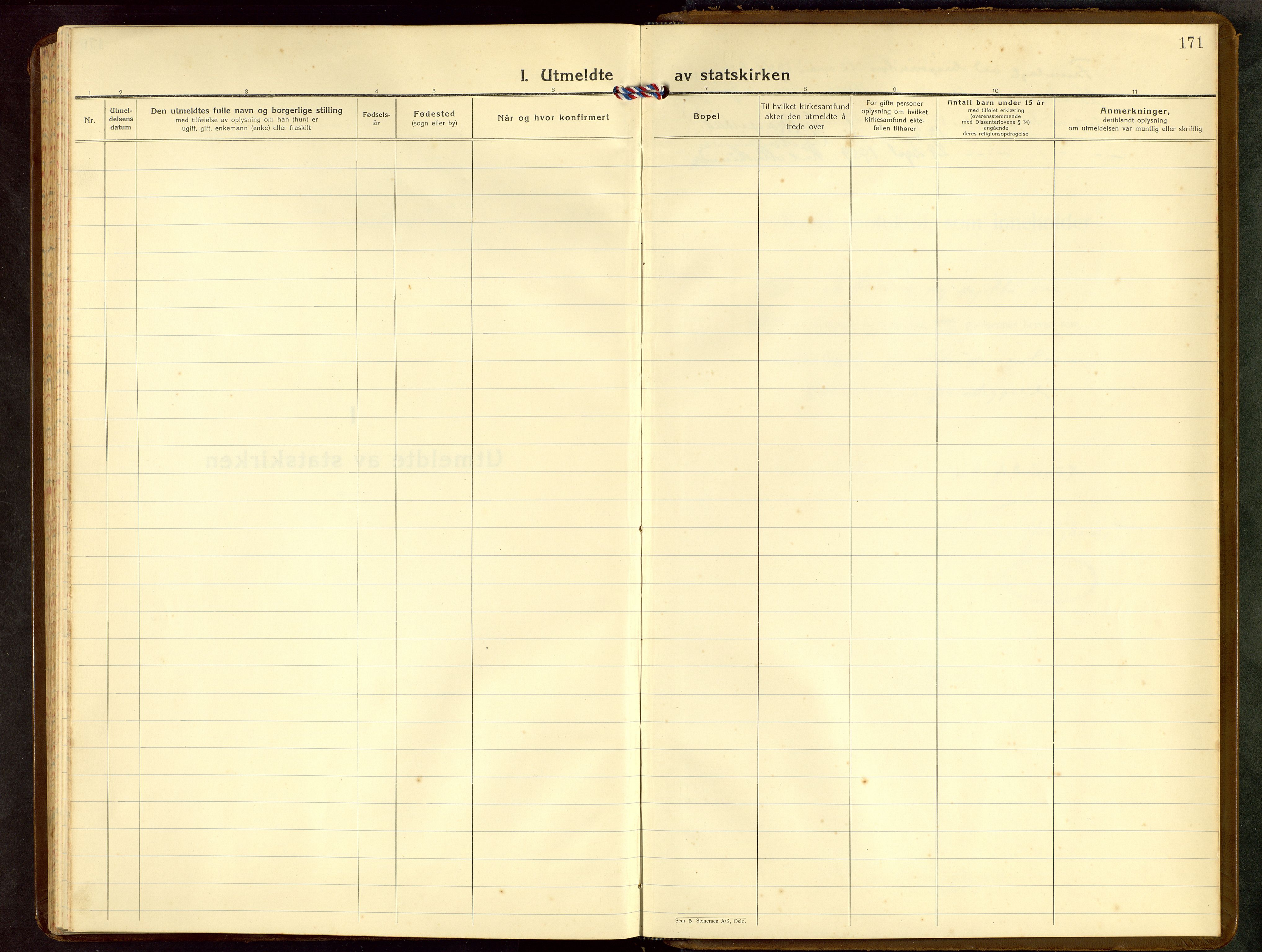 Skudenes sokneprestkontor, AV/SAST-A -101849/H/Ha/Hab/L0014: Parish register (copy) no. B 14, 1937-1956, p. 171