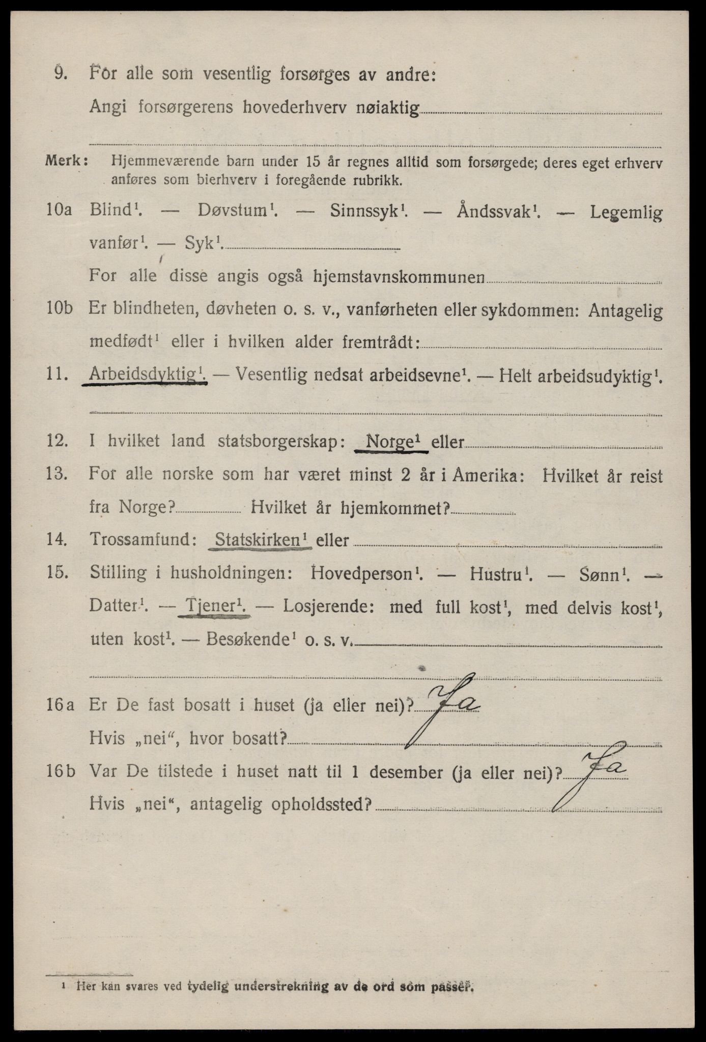 SAKO, 1920 census for Fyresdal, 1920, p. 3652