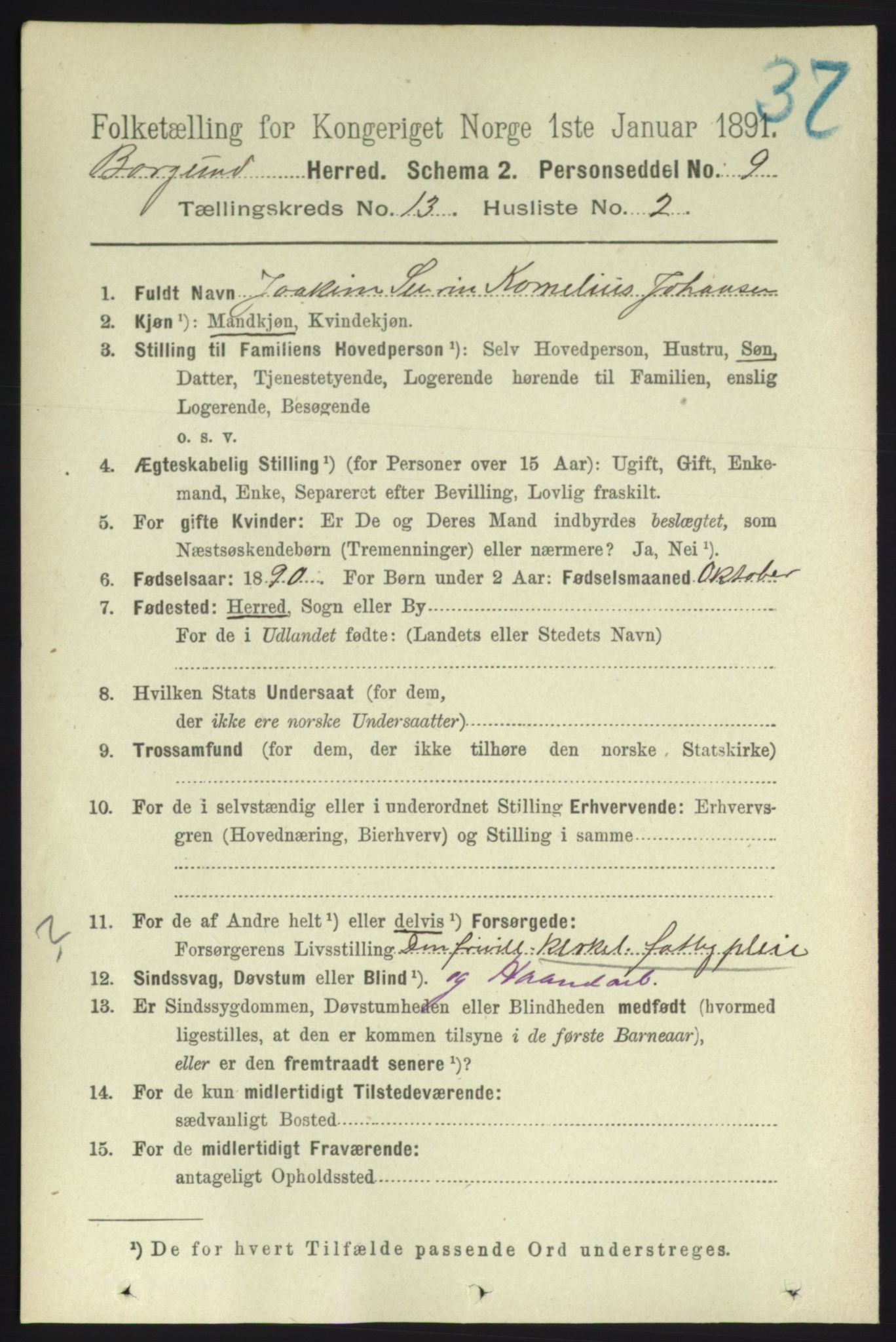 RA, 1891 census for 1531 Borgund, 1891, p. 3561