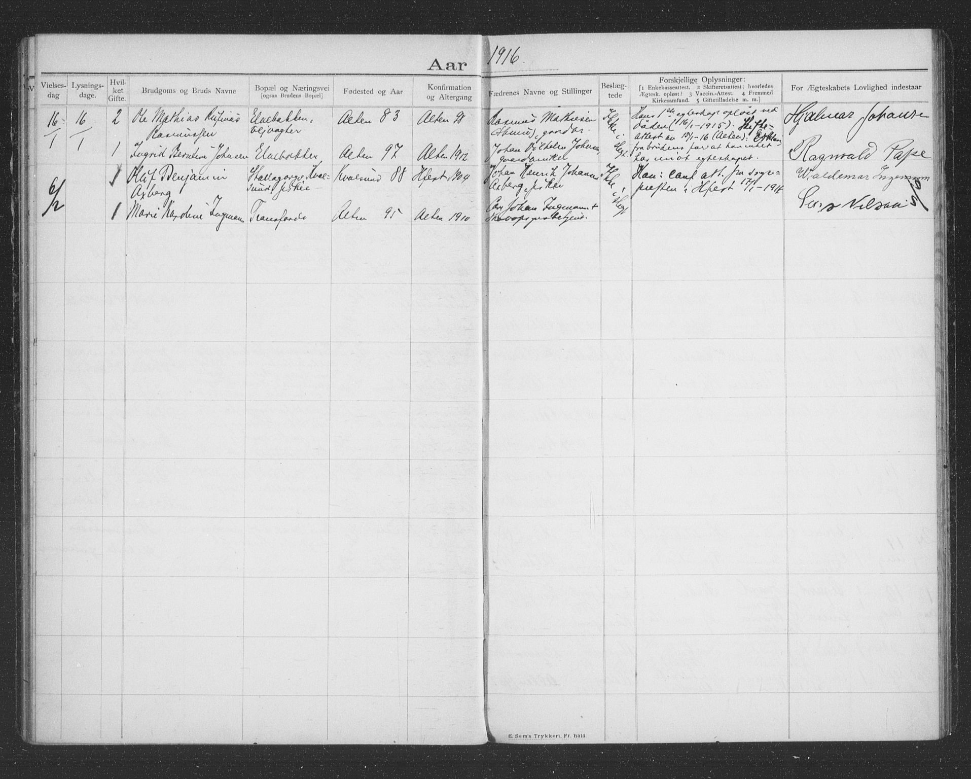 Alta sokneprestkontor, SATØ/S-1338/I/Ib/L0045: Banns register no. 45, 1903-1921
