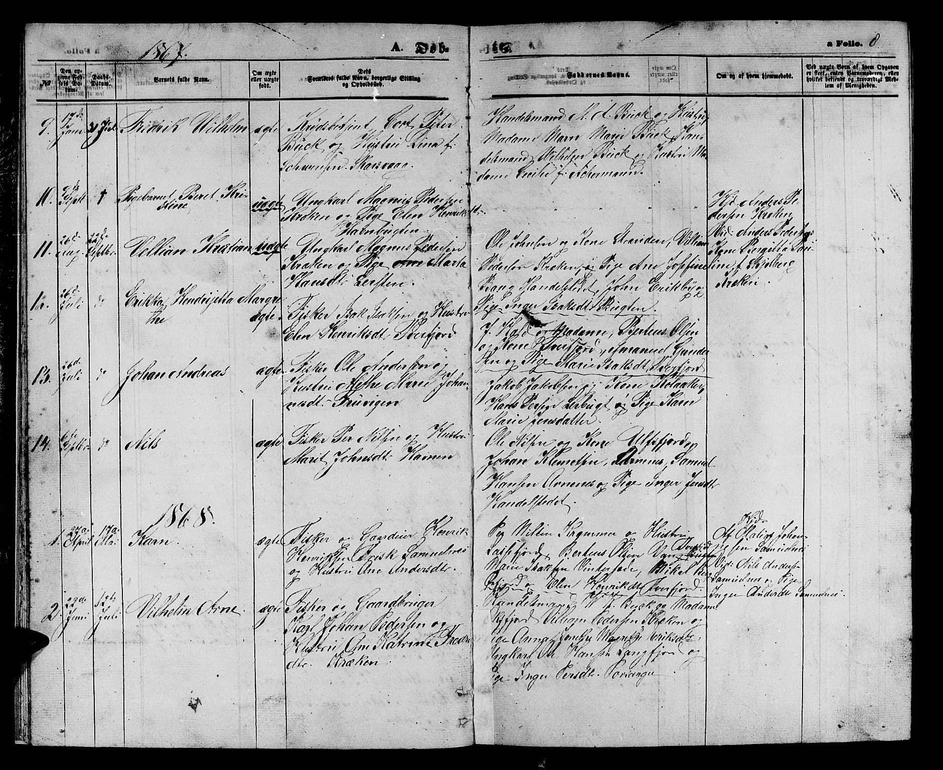 Loppa sokneprestkontor, SATØ/S-1339/H/Hb/L0004klokker: Parish register (copy) no. 4, 1864-1880, p. 8