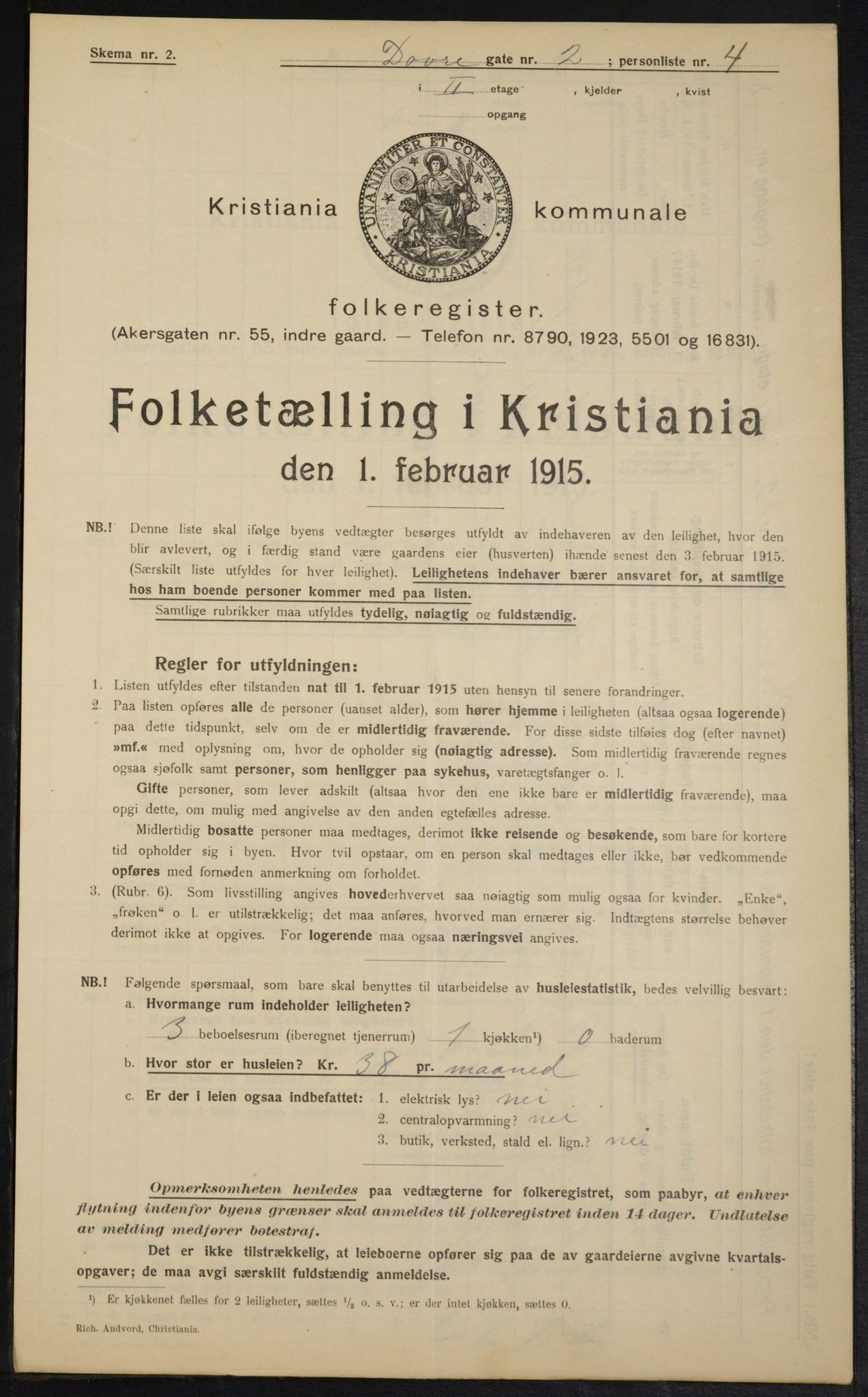 OBA, Municipal Census 1915 for Kristiania, 1915, p. 16035