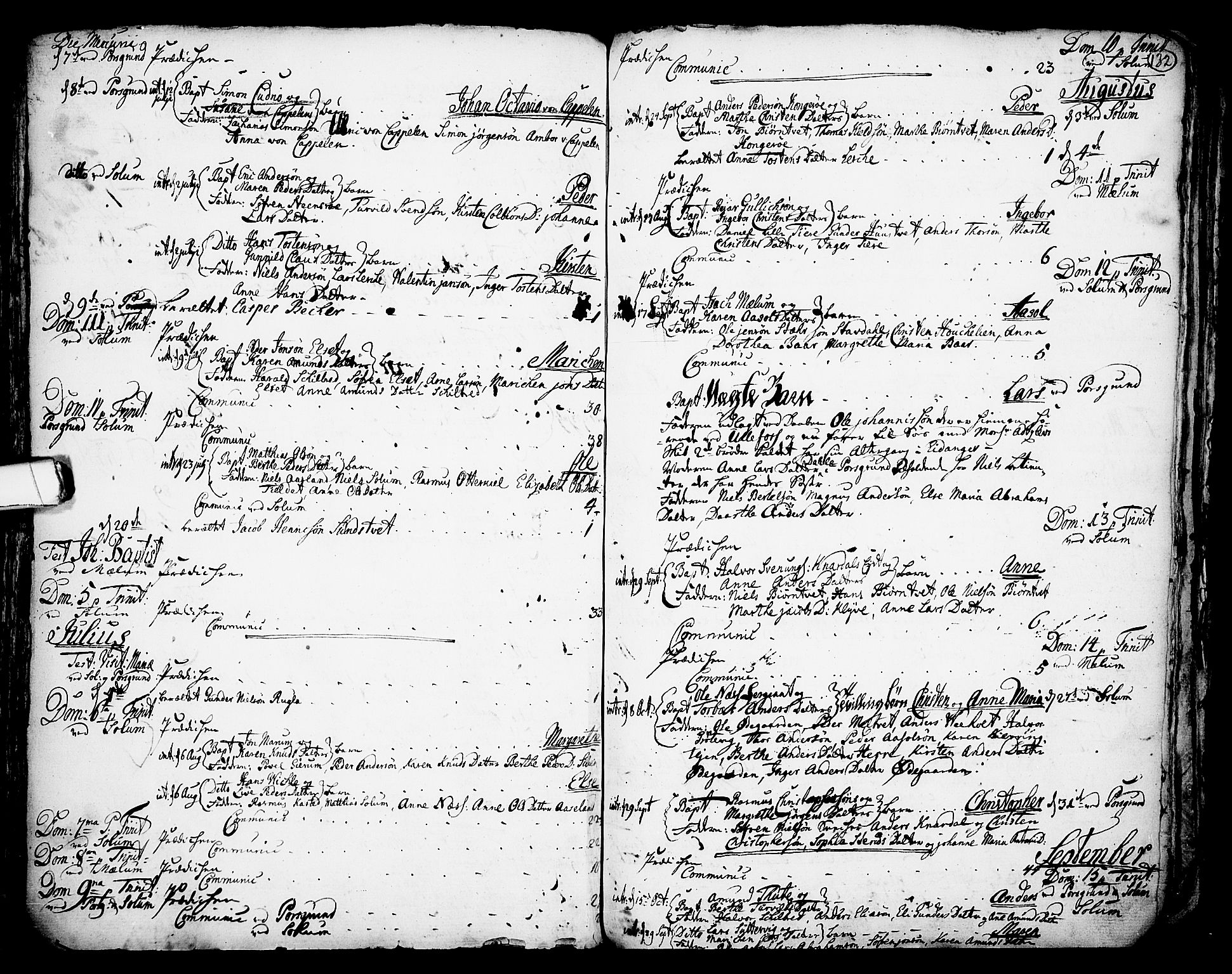 Solum kirkebøker, SAKO/A-306/F/Fa/L0002: Parish register (official) no. I 2, 1713-1761, p. 132