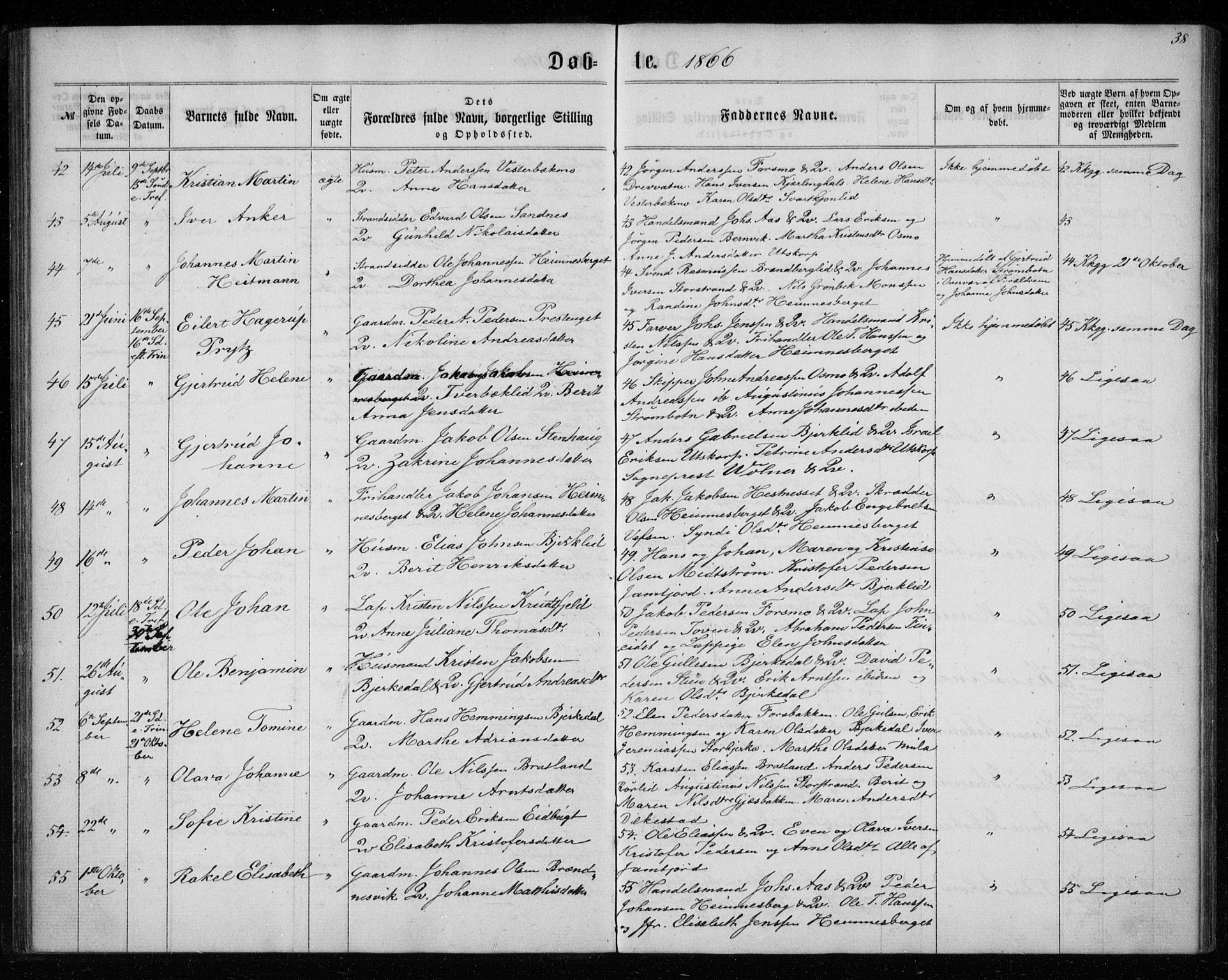 Ministerialprotokoller, klokkerbøker og fødselsregistre - Nordland, SAT/A-1459/825/L0356: Parish register (official) no. 825A10, 1861-1878, p. 38
