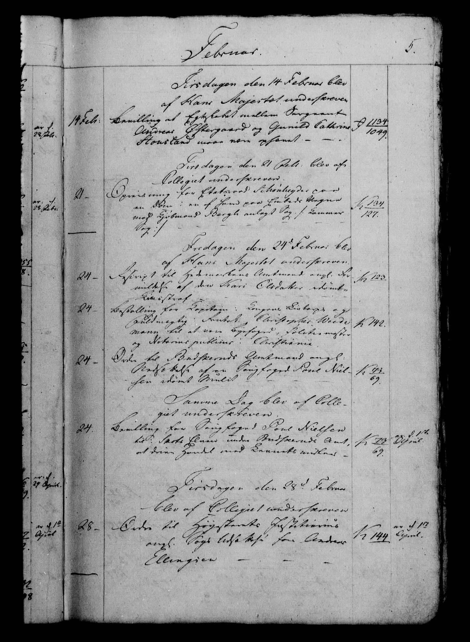 Danske Kanselli 1800-1814, AV/RA-EA-3024/H/Hf/Hfb/Hfbc/L0010: Underskrivelsesbok m. register, 1809, p. 5