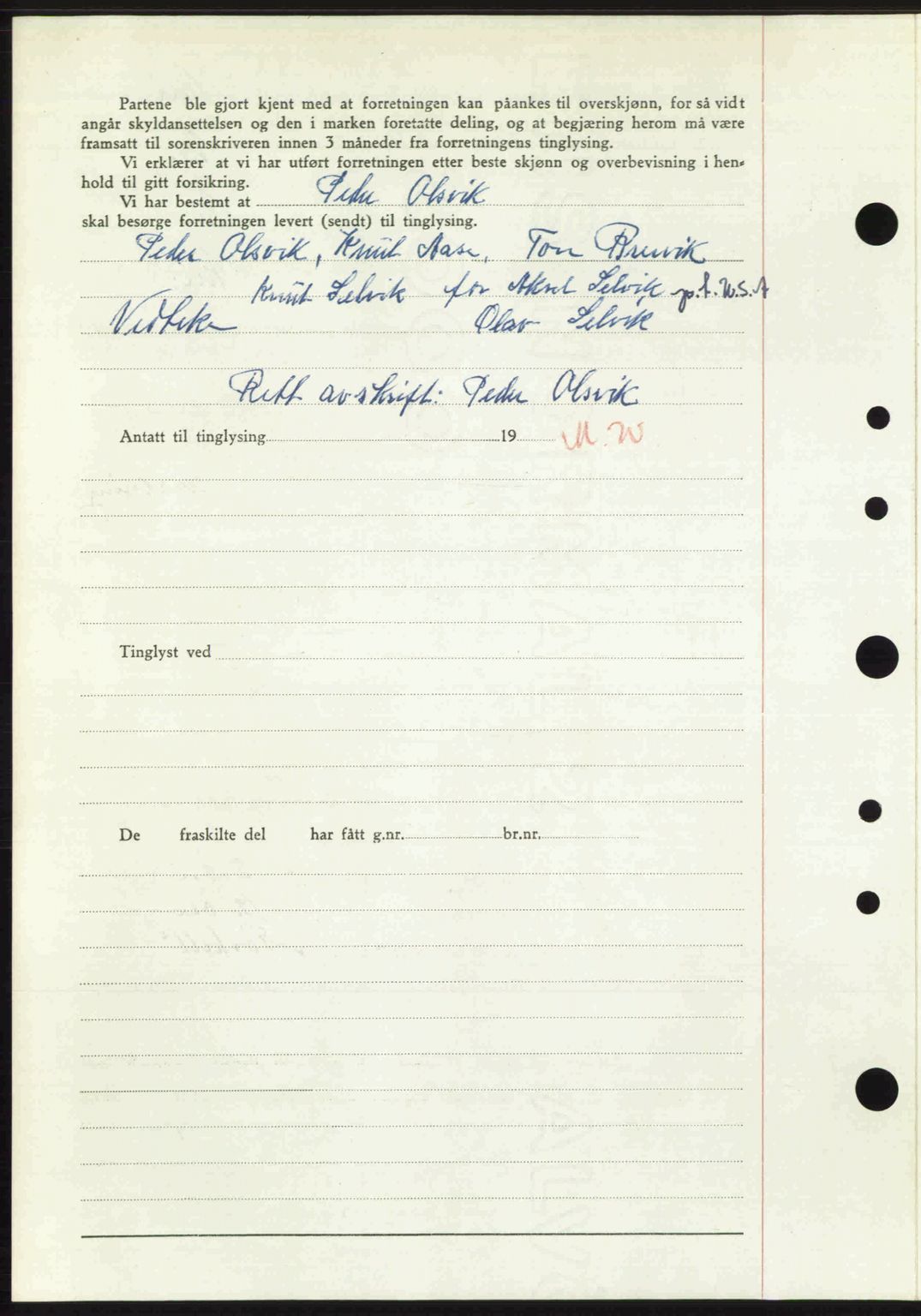 Nordre Sunnmøre sorenskriveri, AV/SAT-A-0006/1/2/2C/2Ca: Mortgage book no. A36, 1950-1950, Diary no: : 2394/1950