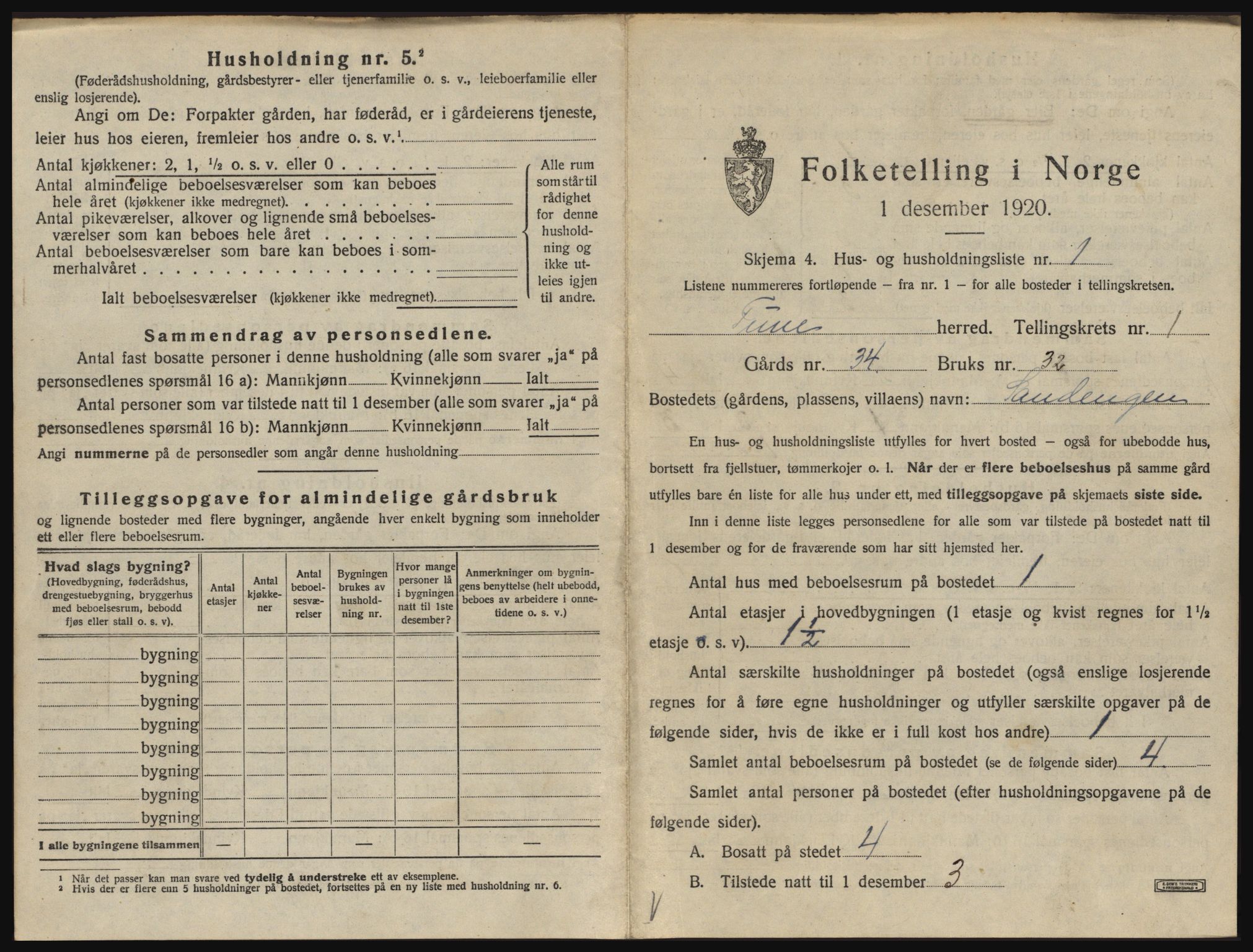 SAO, 1920 census for Tune, 1920, p. 64