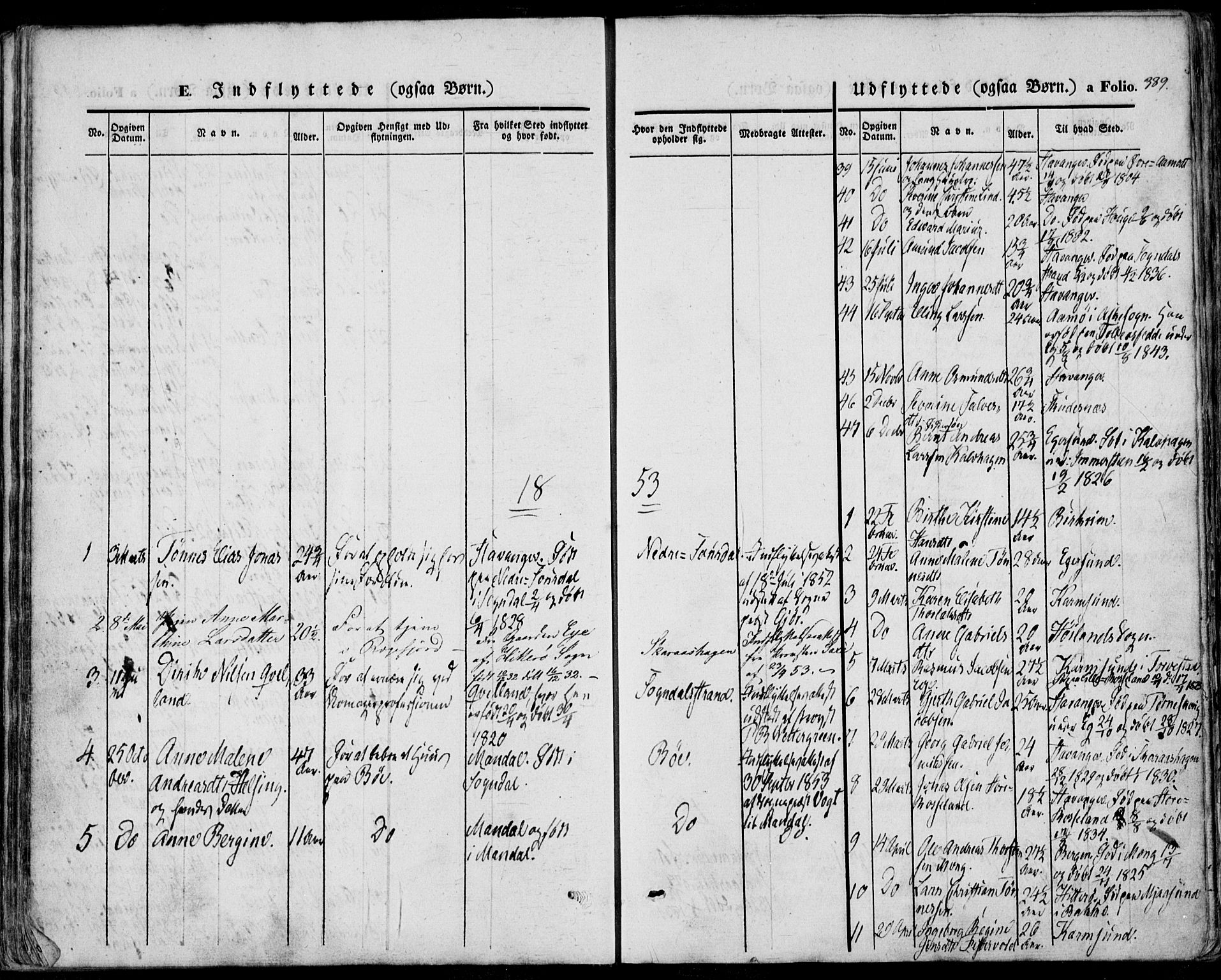 Sokndal sokneprestkontor, SAST/A-101808: Parish register (official) no. A 8.2, 1842-1857, p. 389