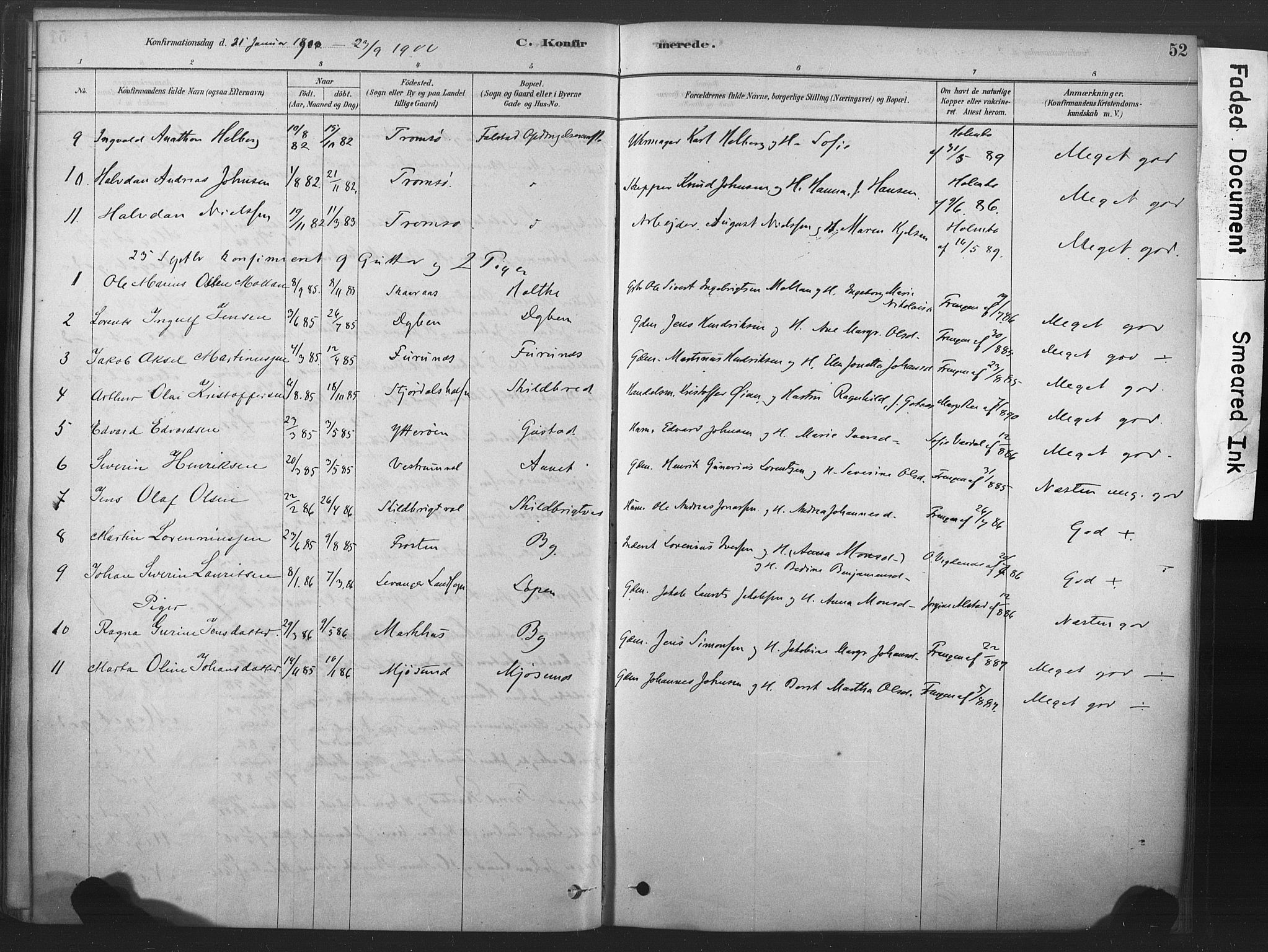 Ministerialprotokoller, klokkerbøker og fødselsregistre - Nord-Trøndelag, SAT/A-1458/719/L0178: Parish register (official) no. 719A01, 1878-1900, p. 52