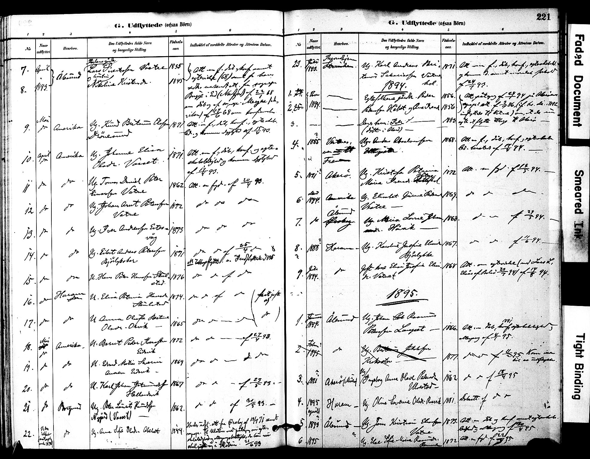 Ministerialprotokoller, klokkerbøker og fødselsregistre - Møre og Romsdal, SAT/A-1454/525/L0374: Parish register (official) no. 525A04, 1880-1899, p. 221