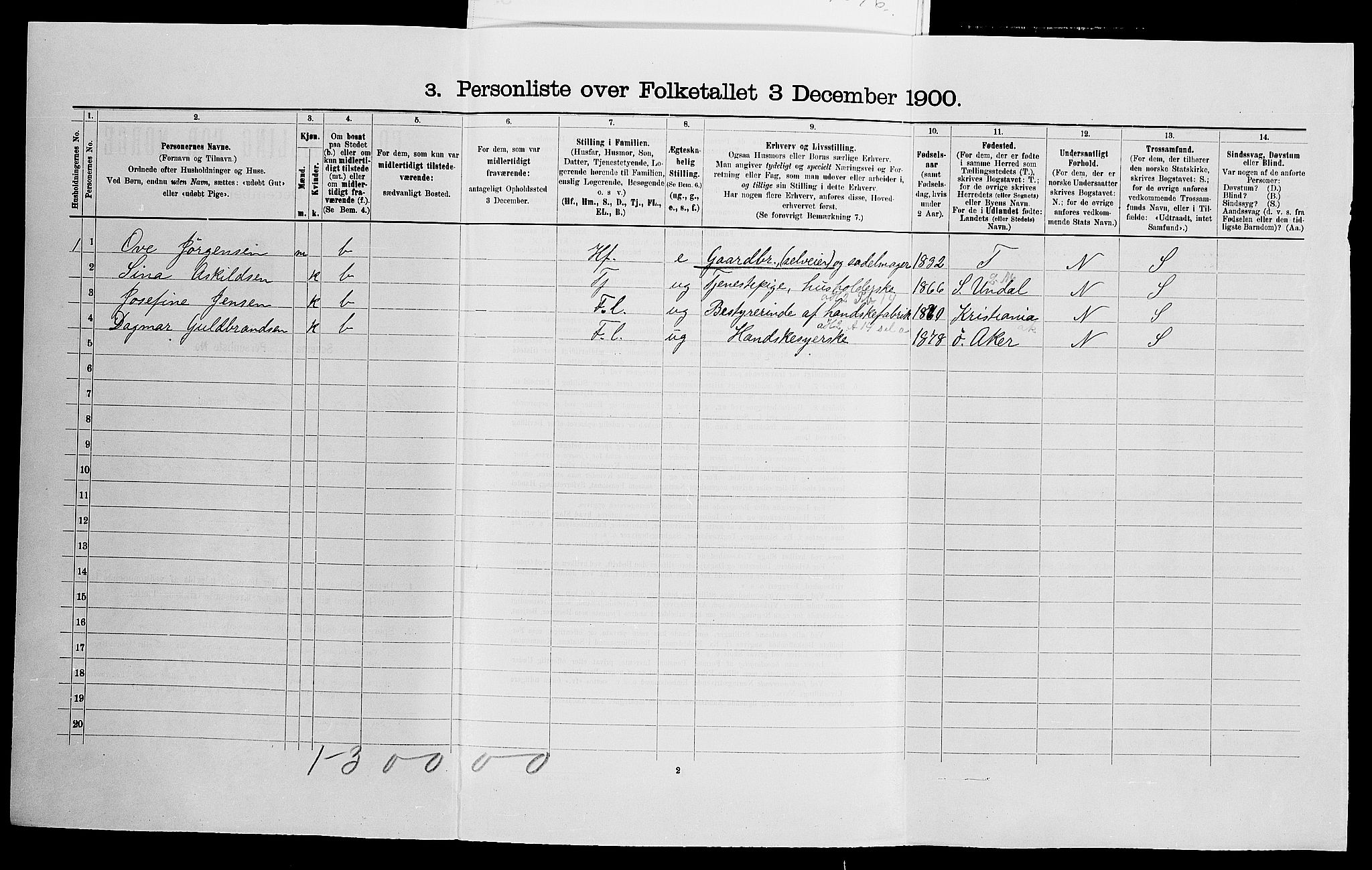 SAK, 1900 census for Halse og Harkmark, 1900, p. 1182