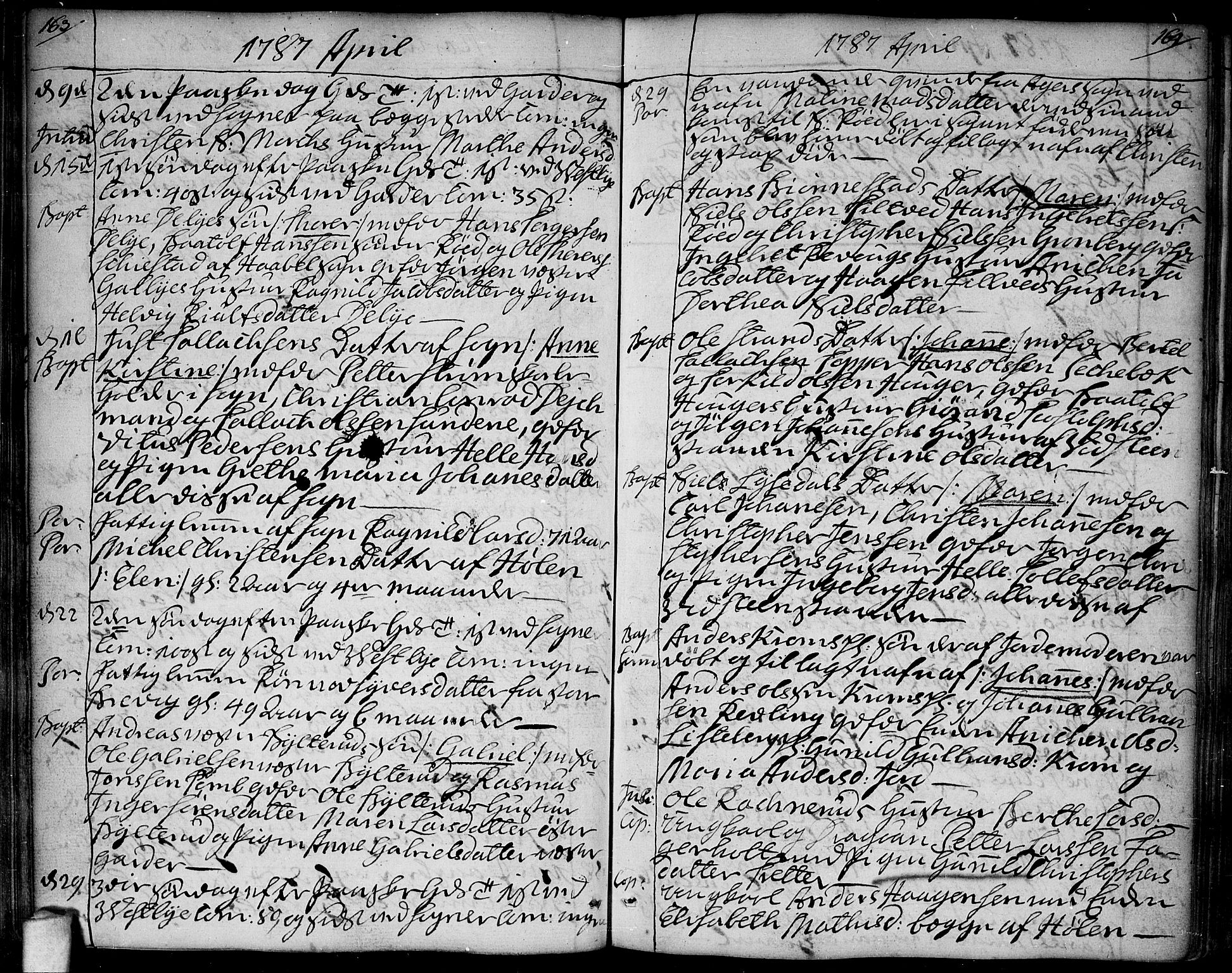 Vestby prestekontor Kirkebøker, AV/SAO-A-10893/F/Fa/L0003: Parish register (official) no. I 3, 1779-1796, p. 163-164