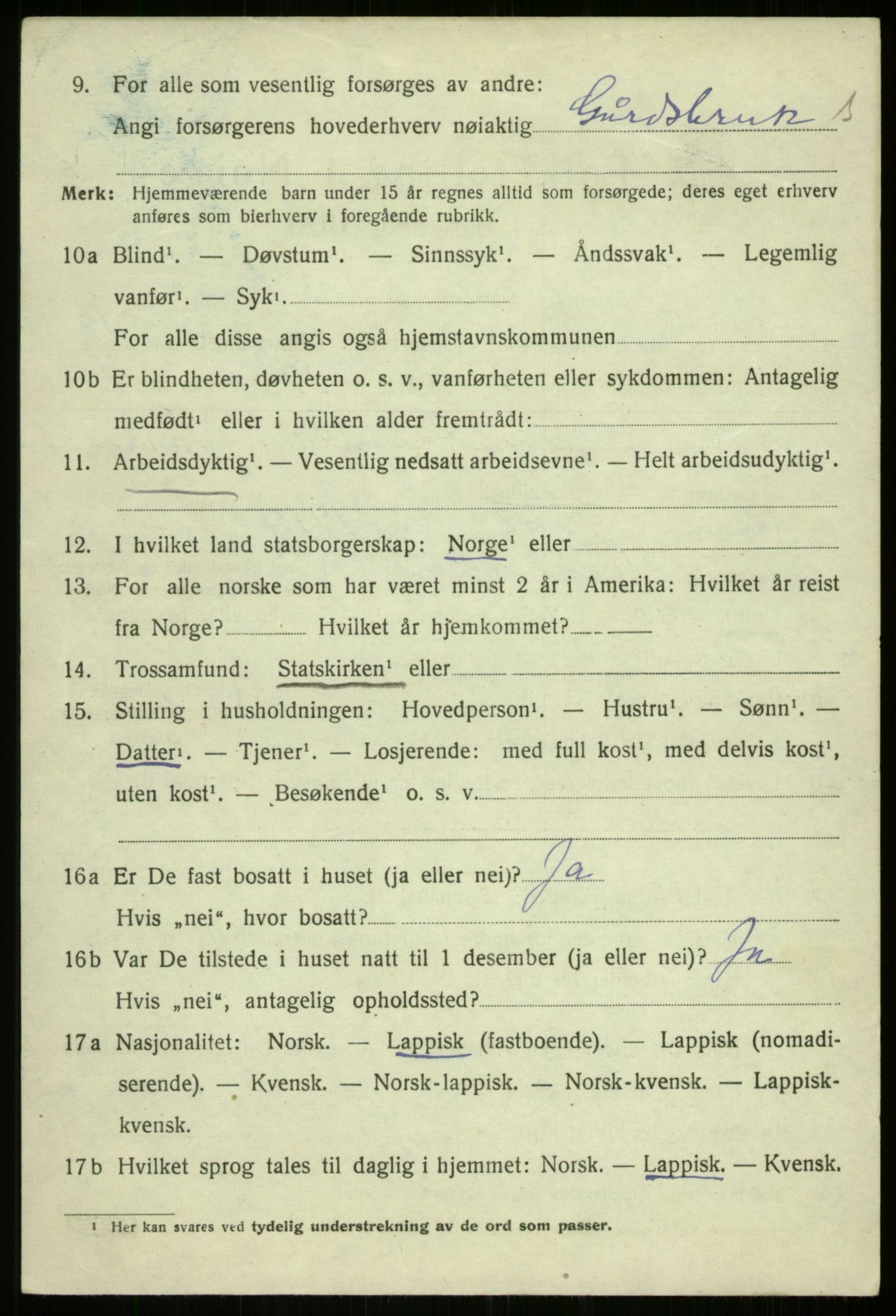 SATØ, 1920 census for Trondenes, 1920, p. 6184