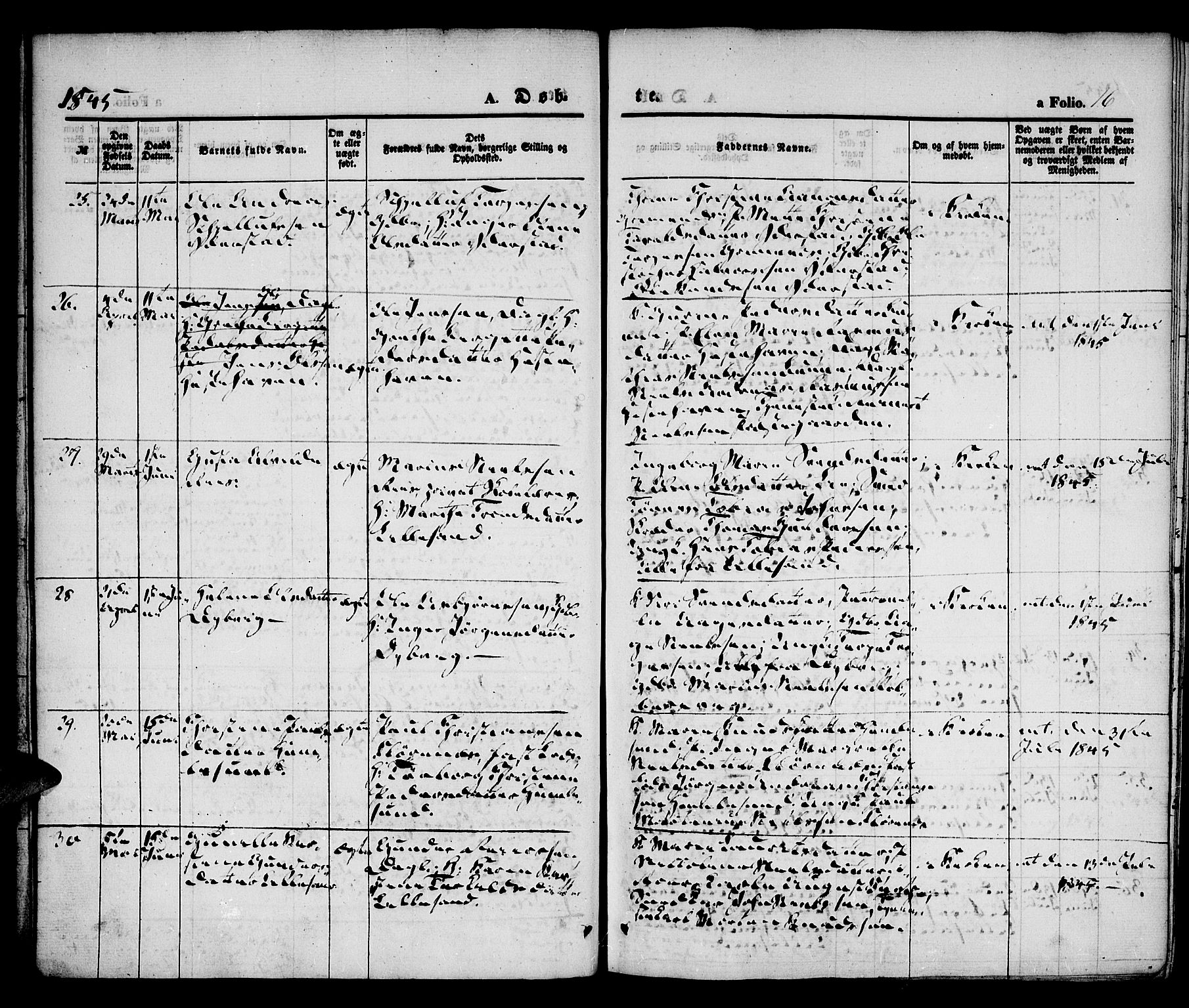 Vestre Moland sokneprestkontor, AV/SAK-1111-0046/F/Fa/Fab/L0005: Parish register (official) no. A 5, 1841-1849, p. 16